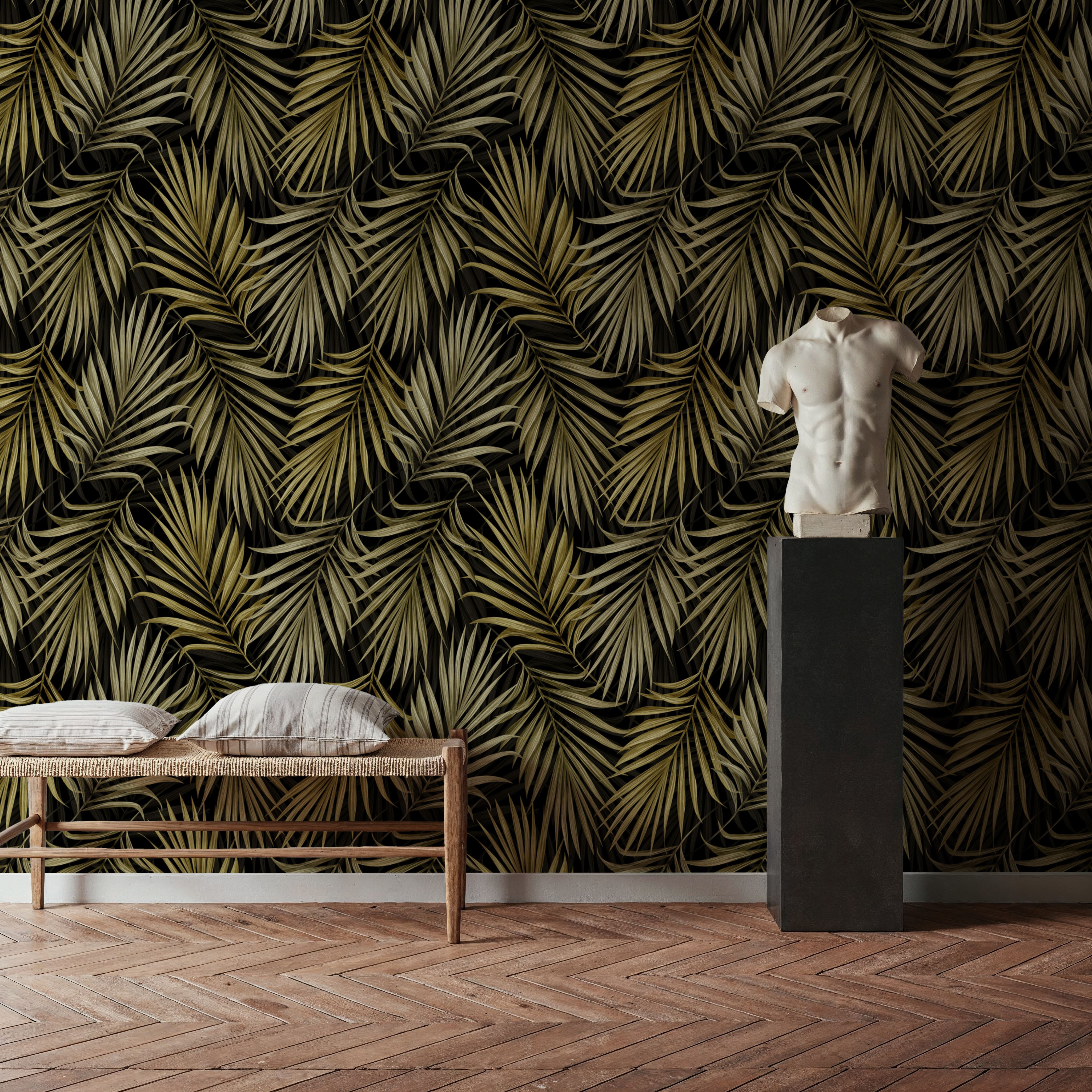 Bright Palms Pattern, Yellow