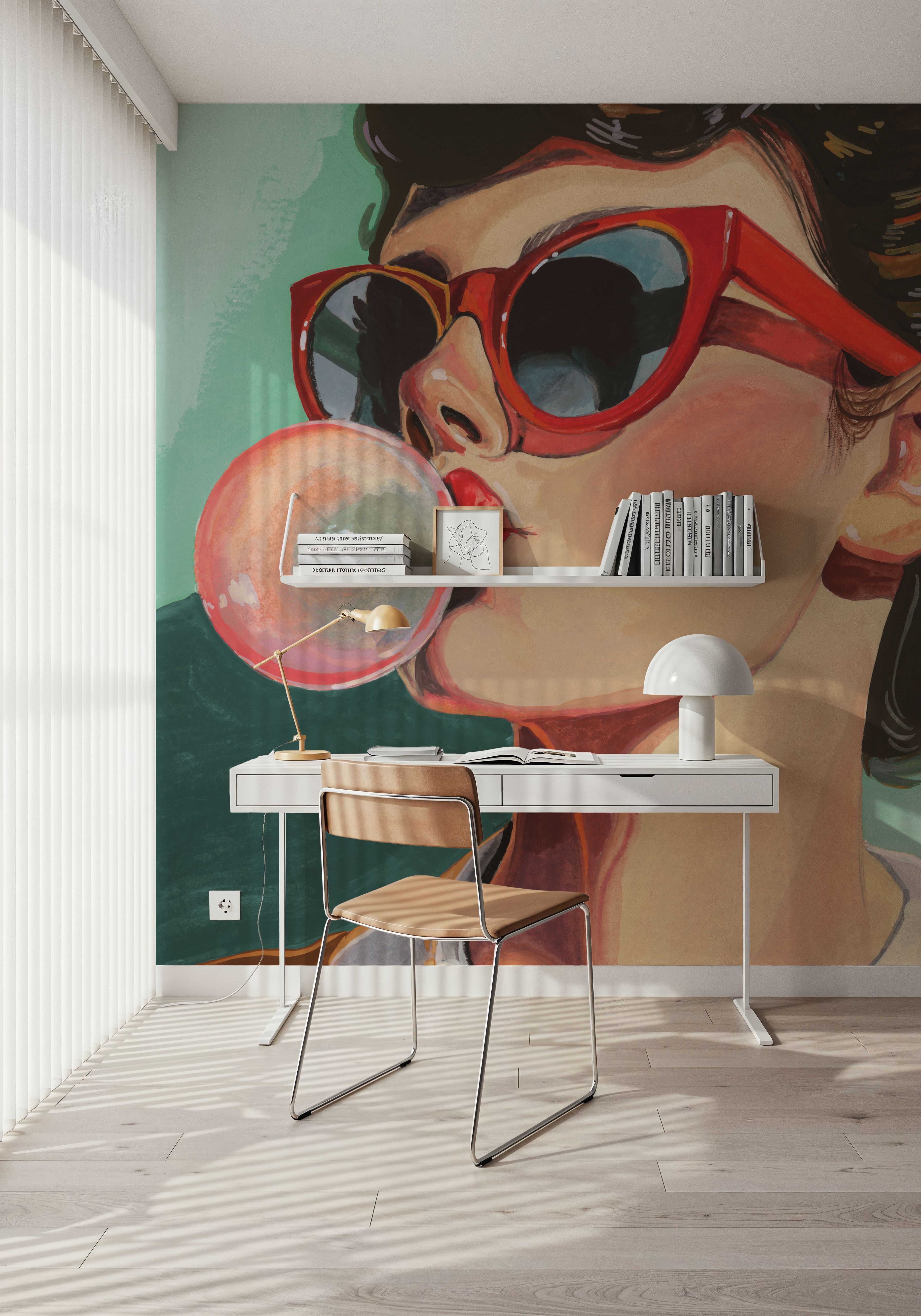 Retro Bubblegum Girl Teal