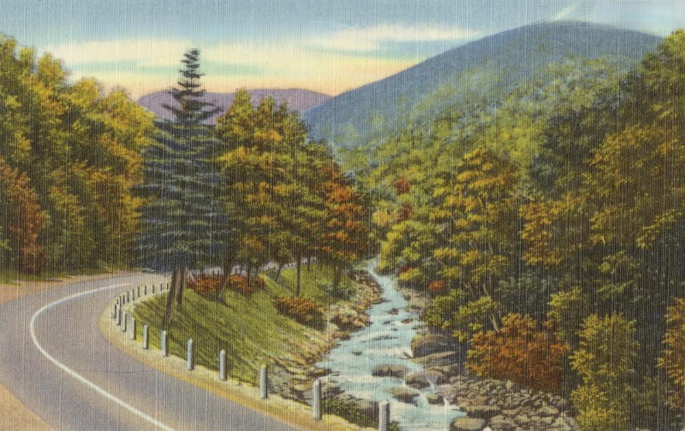 Along the Cold River - Screenprint Postcard