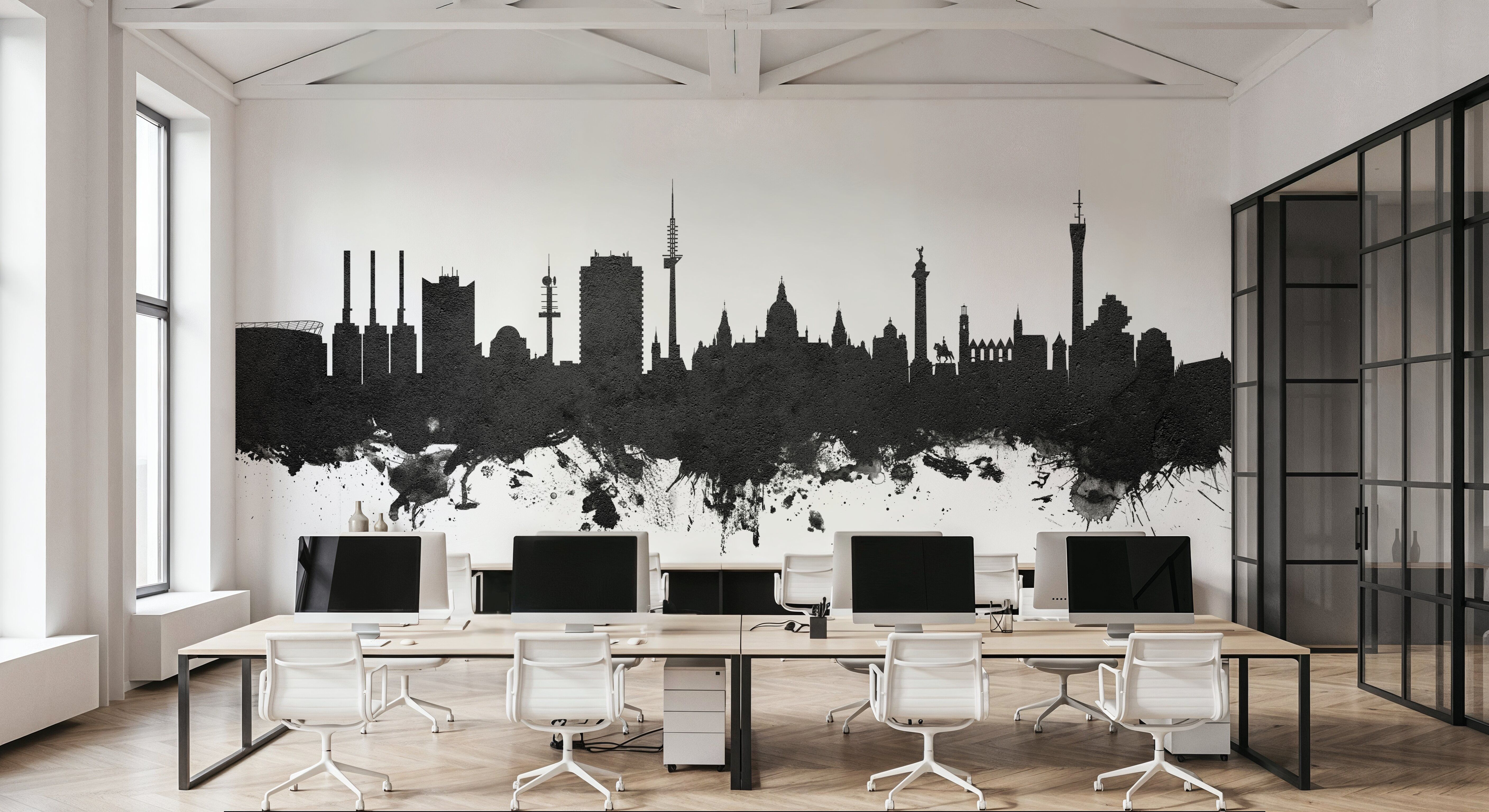 Hannover Germany Skyline Black & White