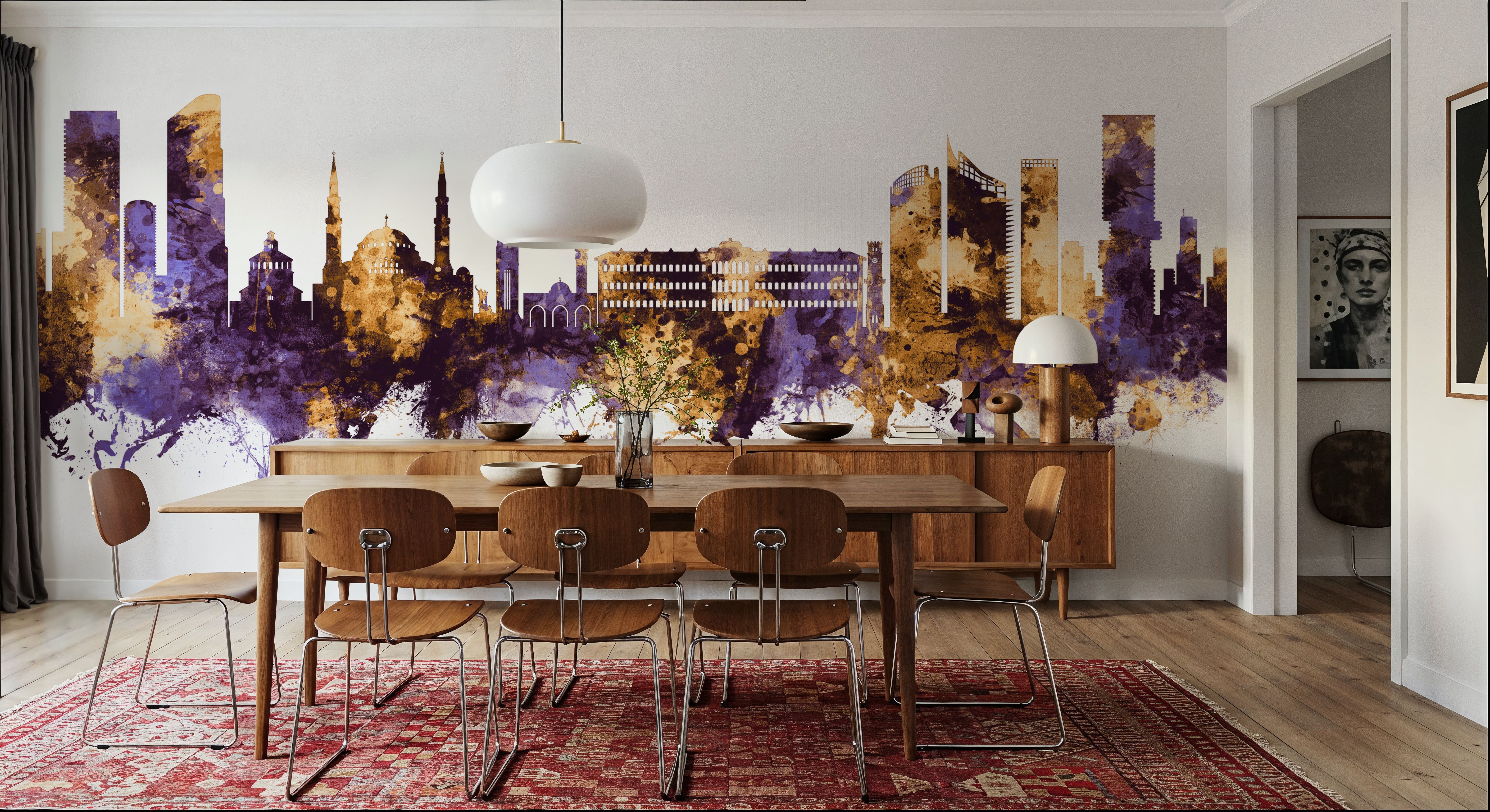 Beirut Lebanon Skyline Purple & Gold