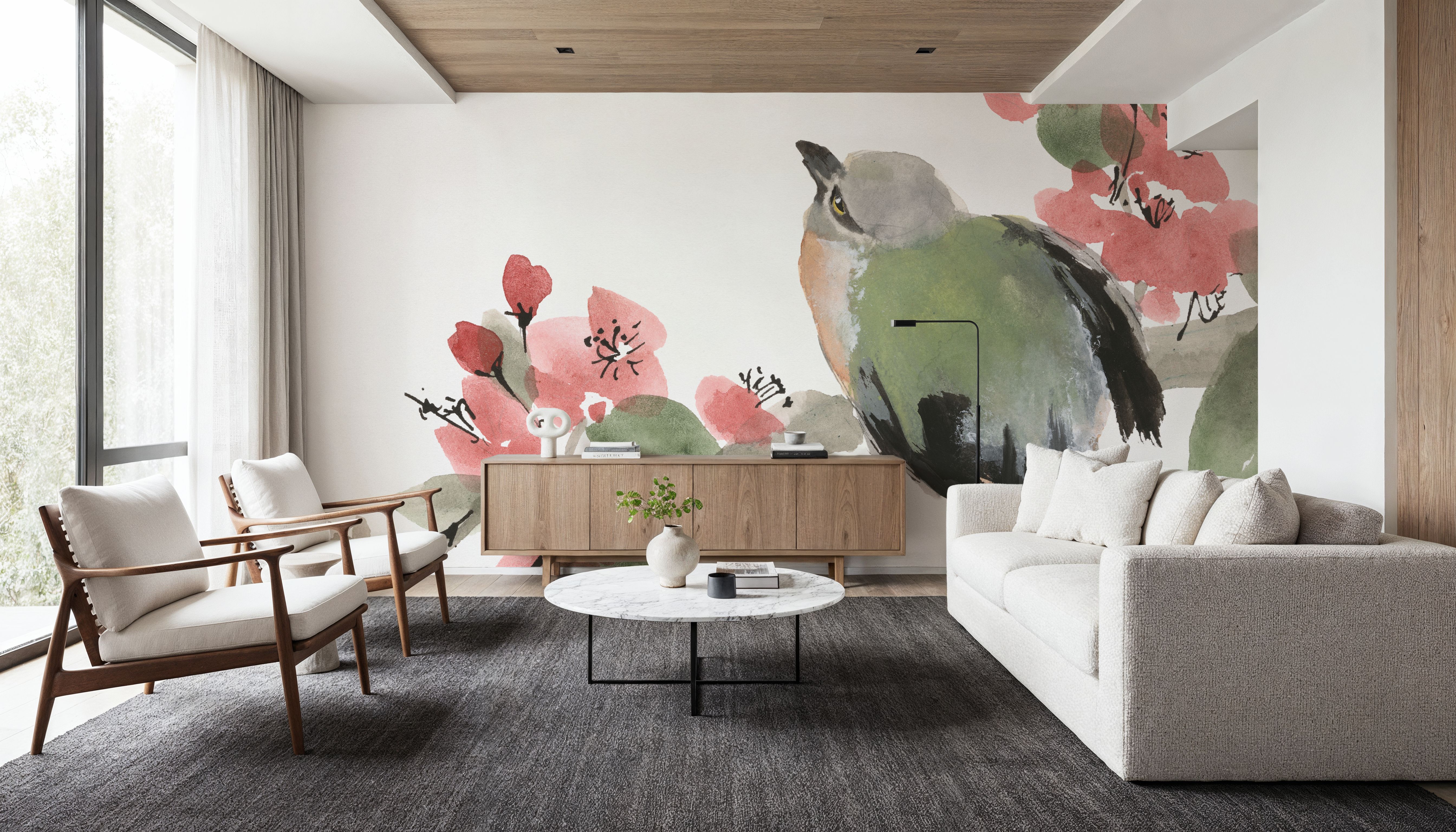 Bird and Blossoms II, Wallpaper