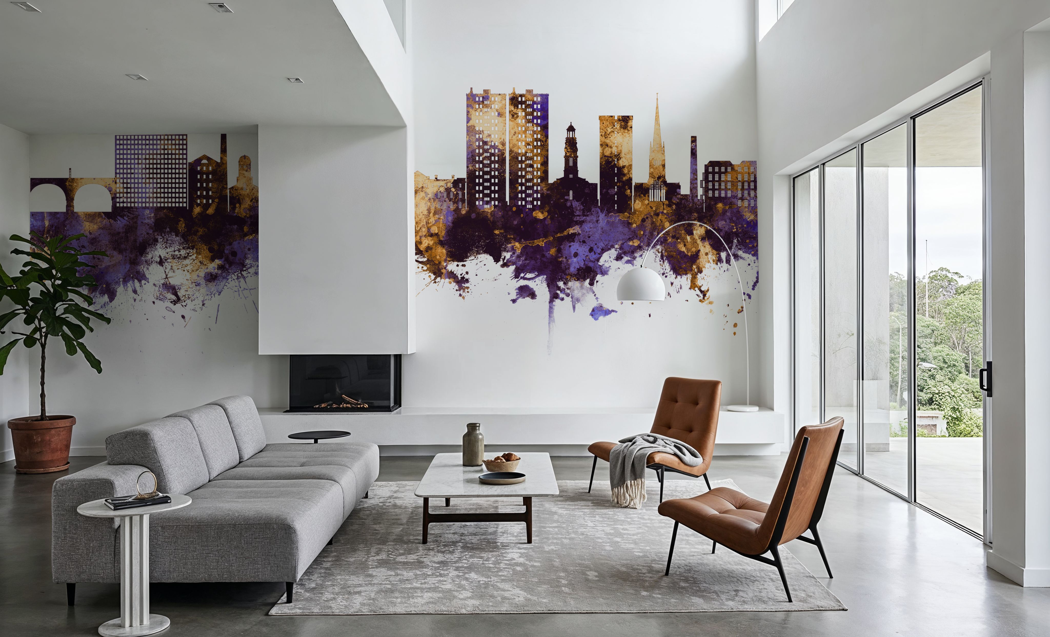 Stockport England Skyline Purple & Gold