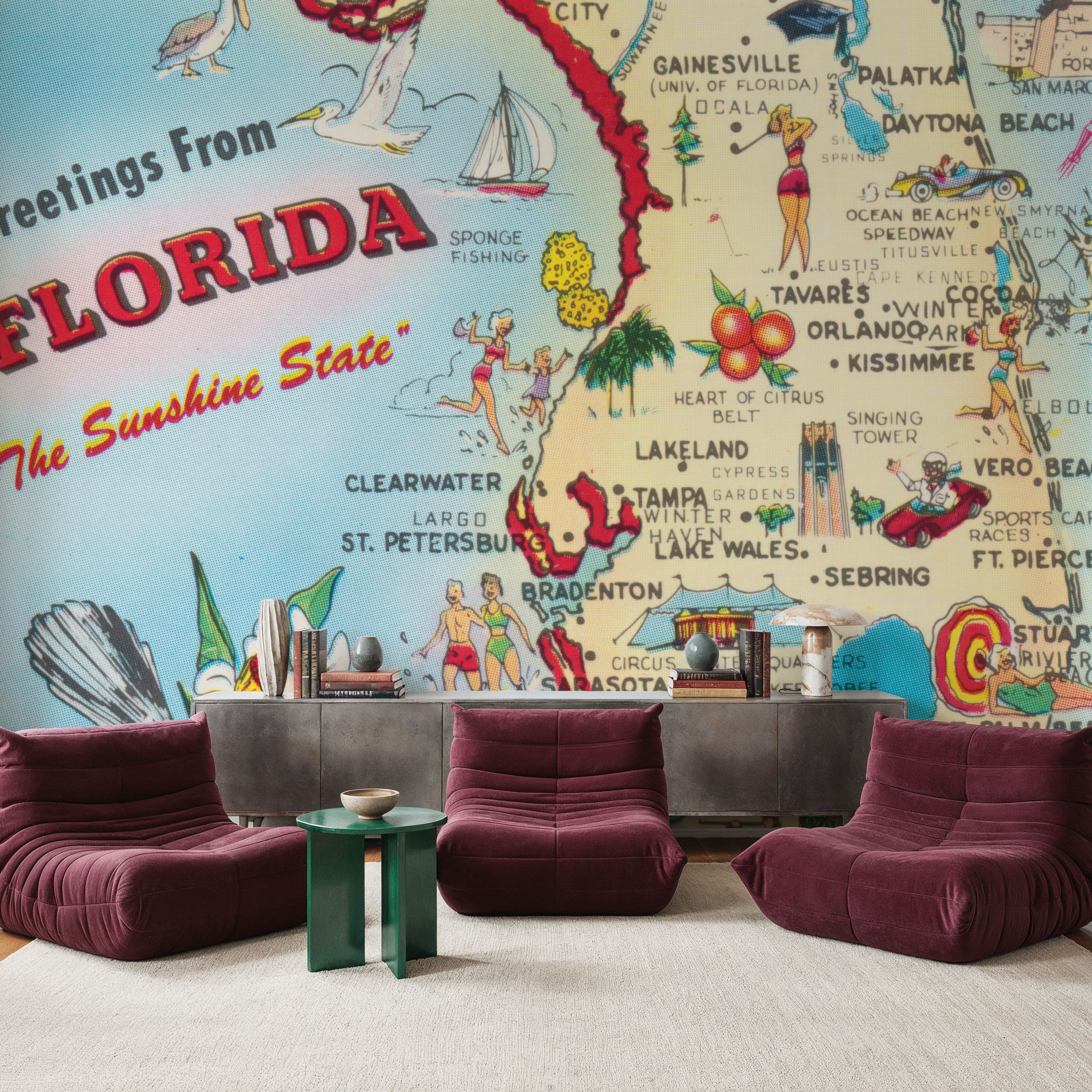 Vintage Florida Travel Map