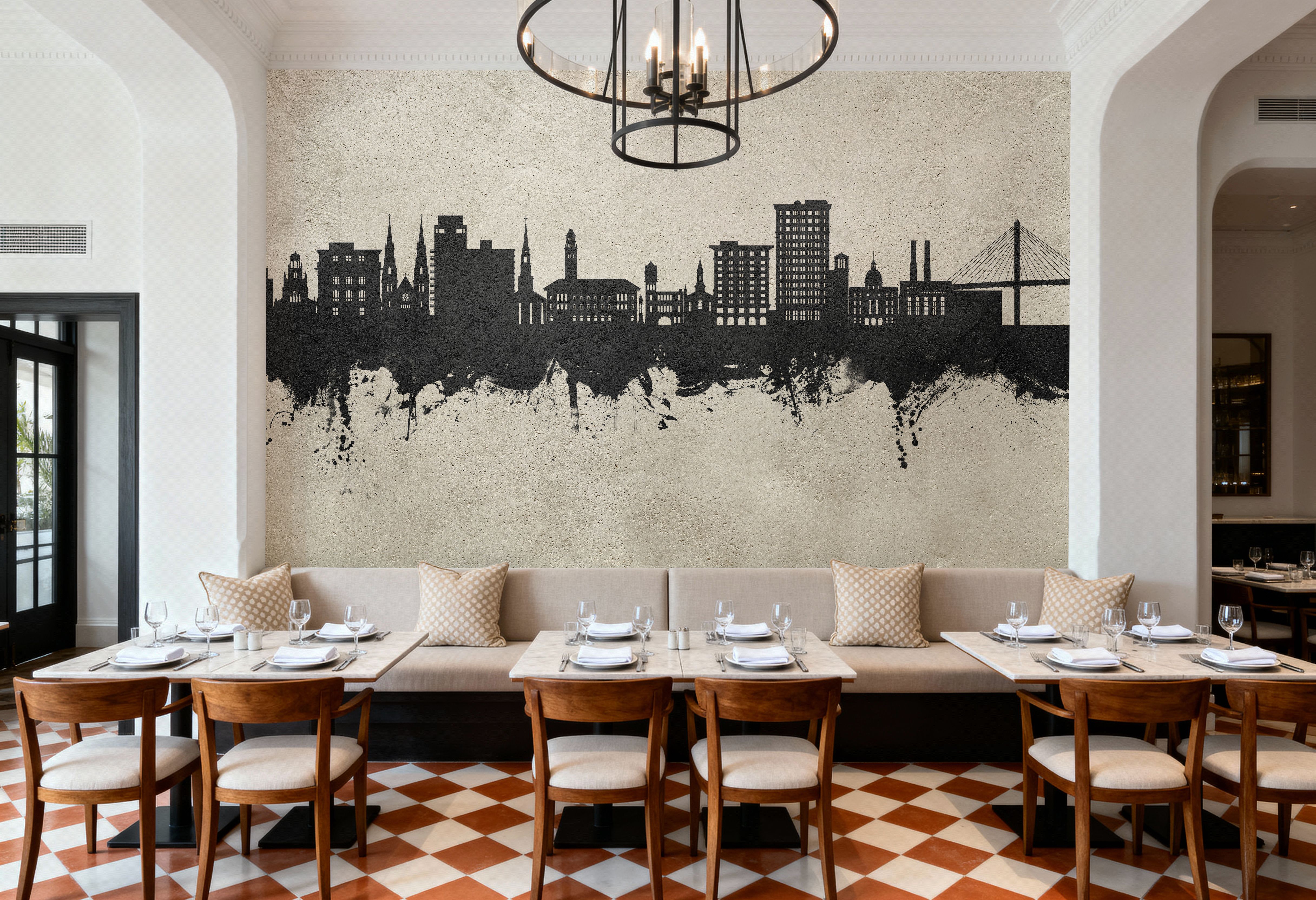 Savannah Georgia Skyline Concrete, Tapeten