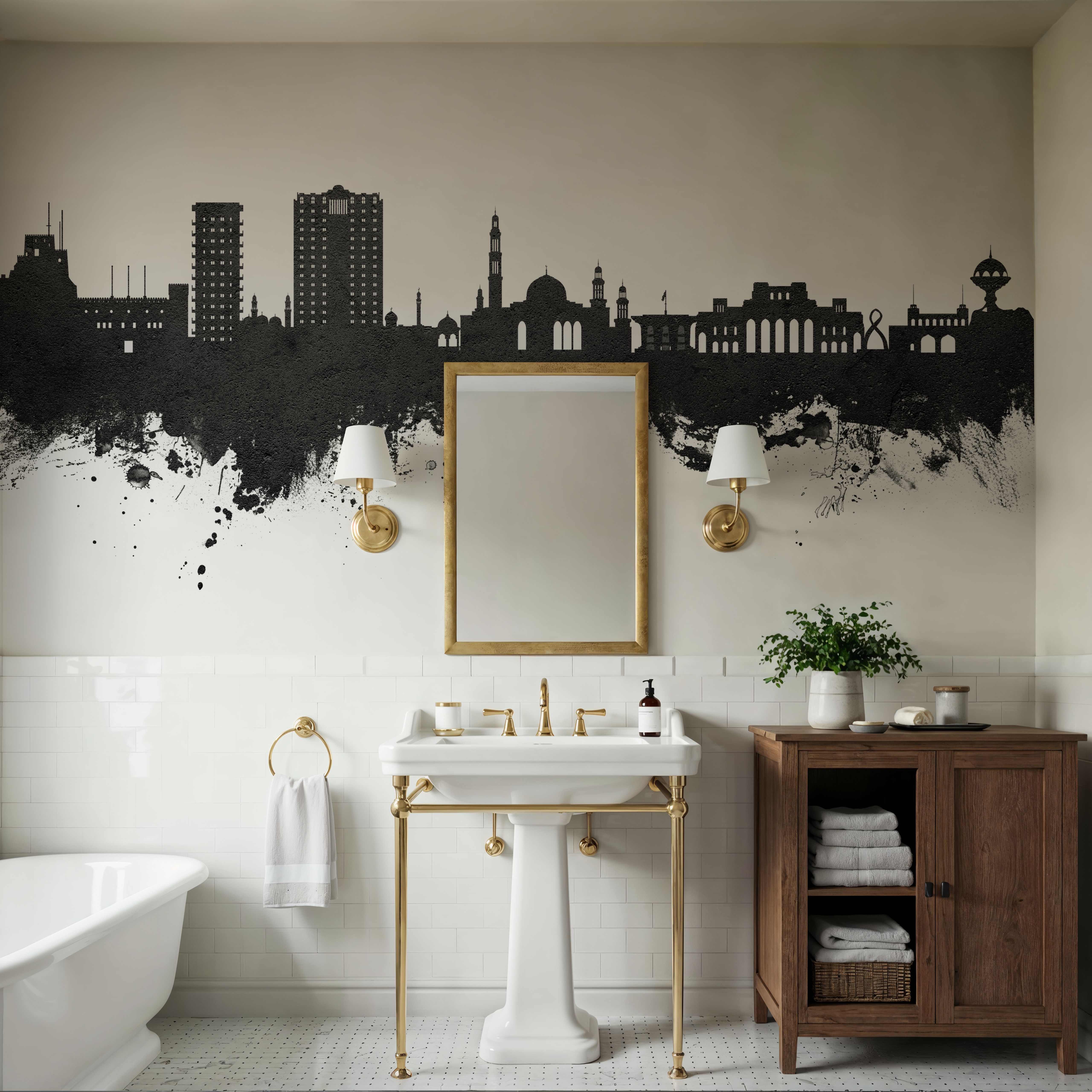 Muscat Oman Skyline Black & White