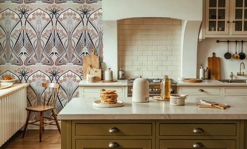 Floral Art Deco Aura, Walnut Dust