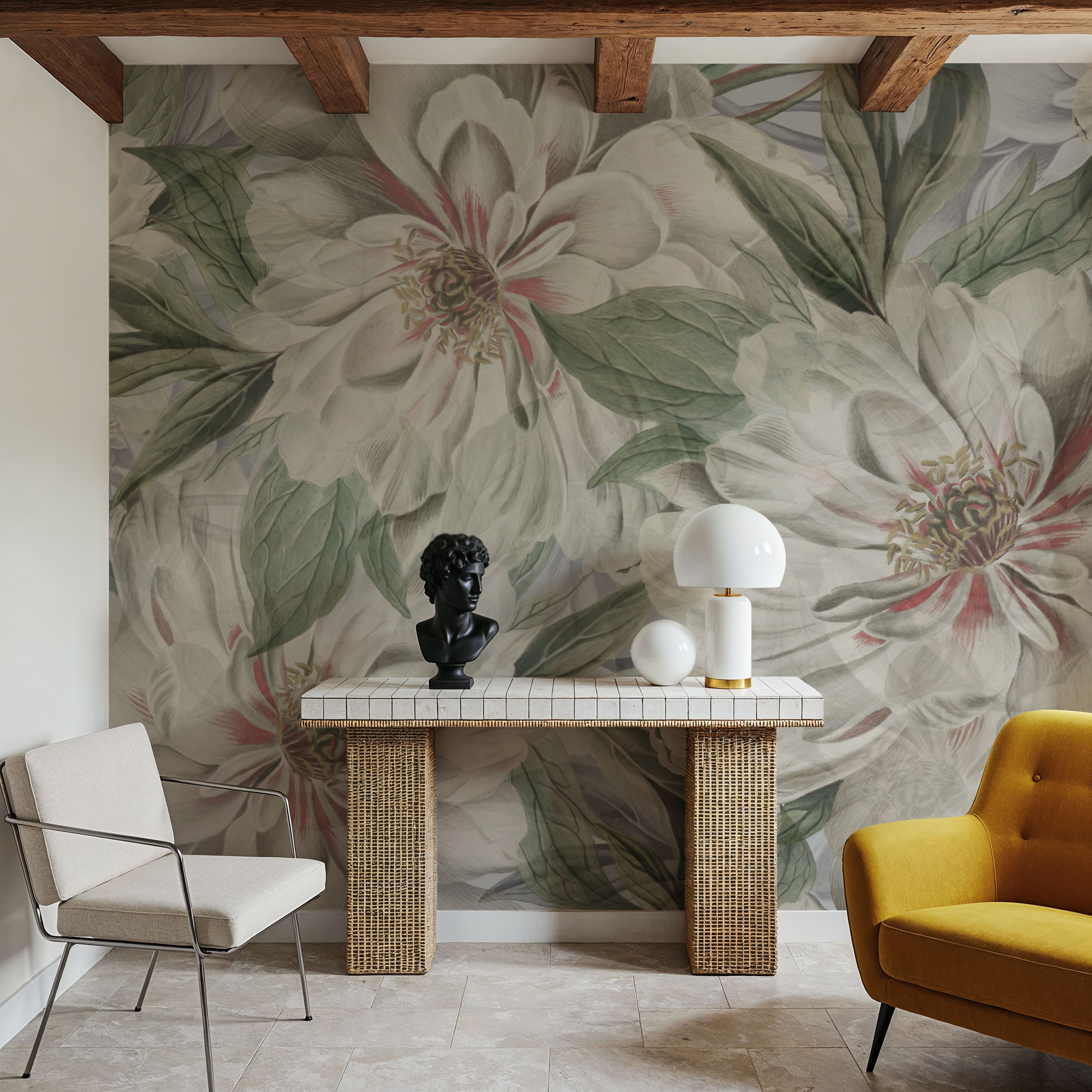 Peony Study - Pearl and Green