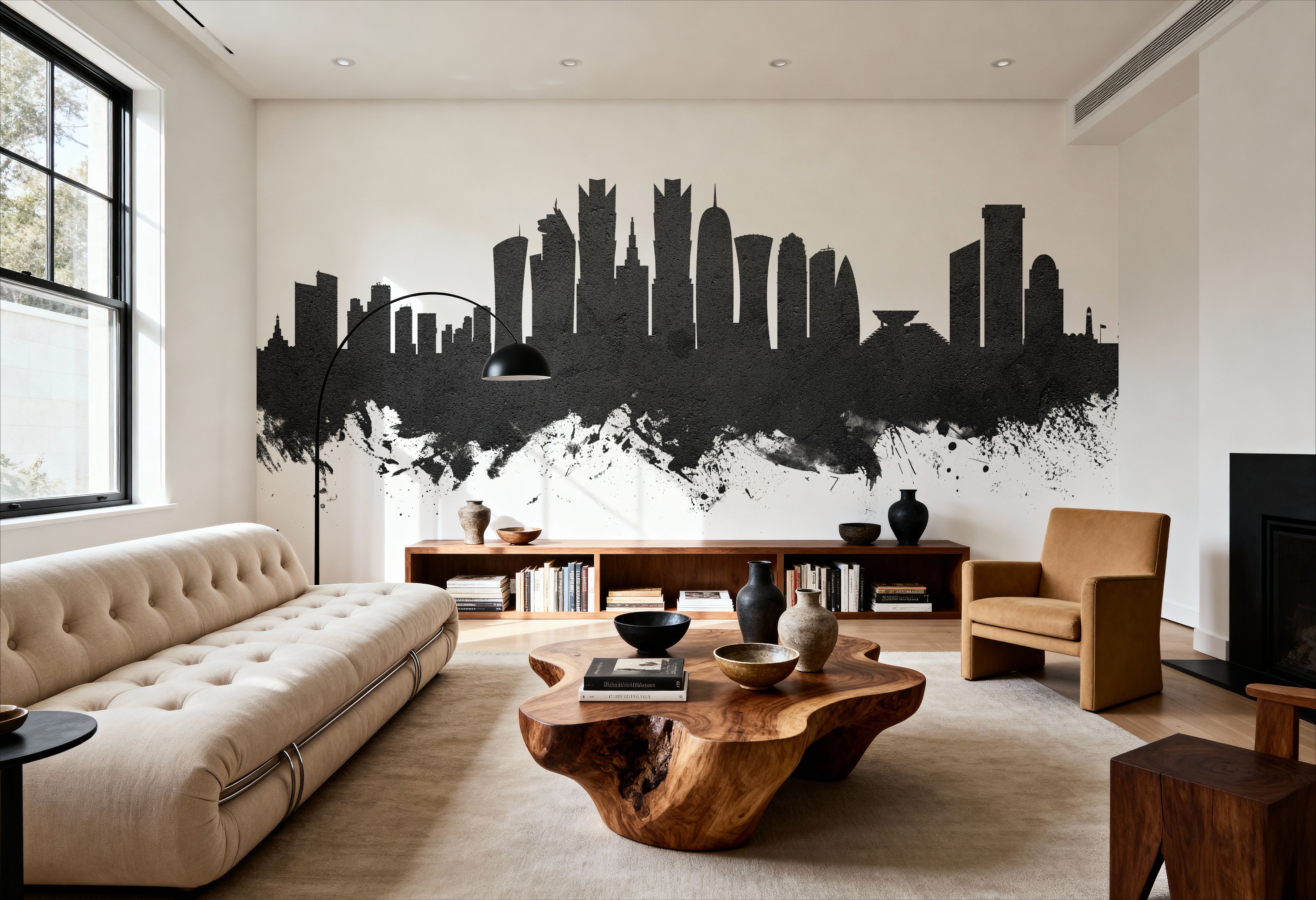 Doha Qatar Skyline Black & White