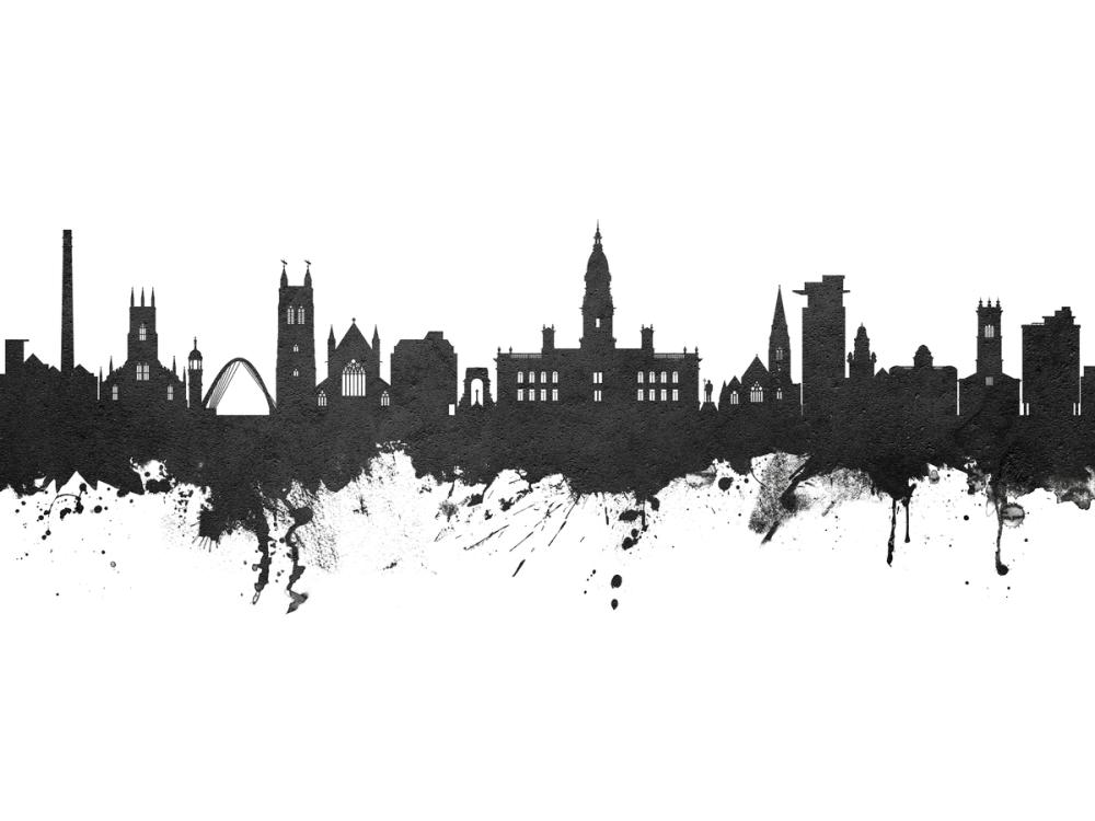 Bolton England Skyline Black & White
