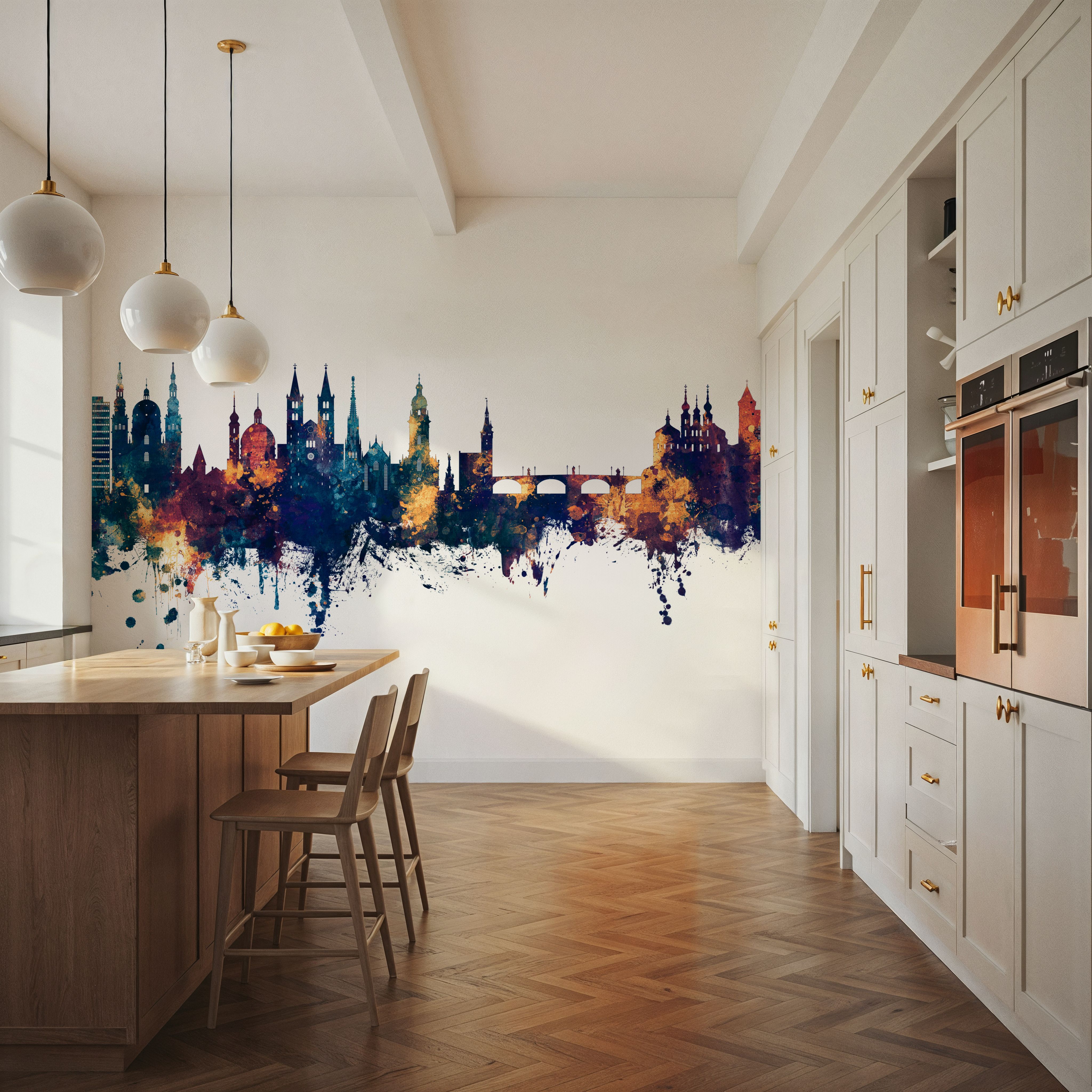 Würzburg Germany Skyline Blue & Bronze