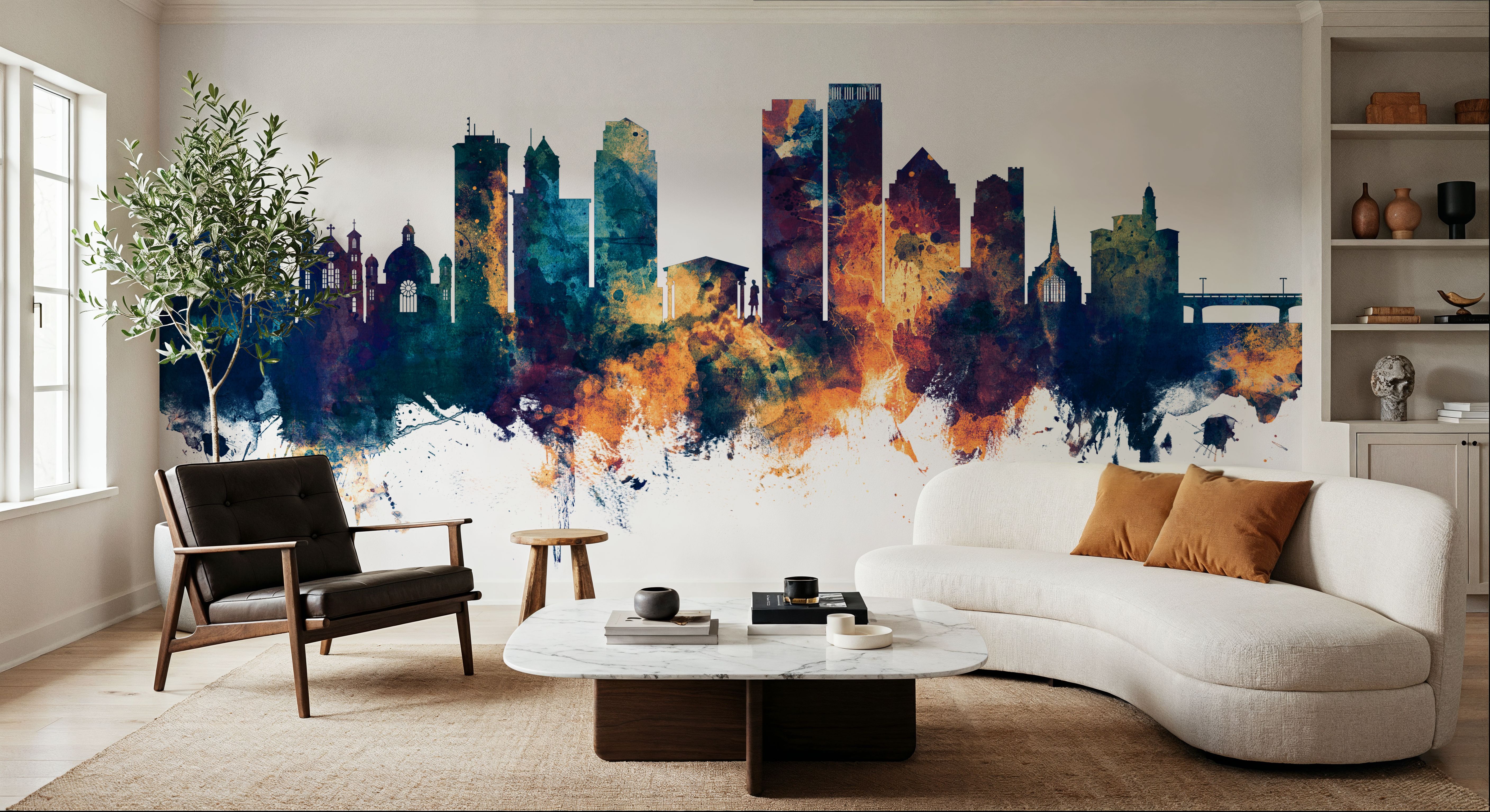 Dayton Ohio Skyline Blue & Bronze