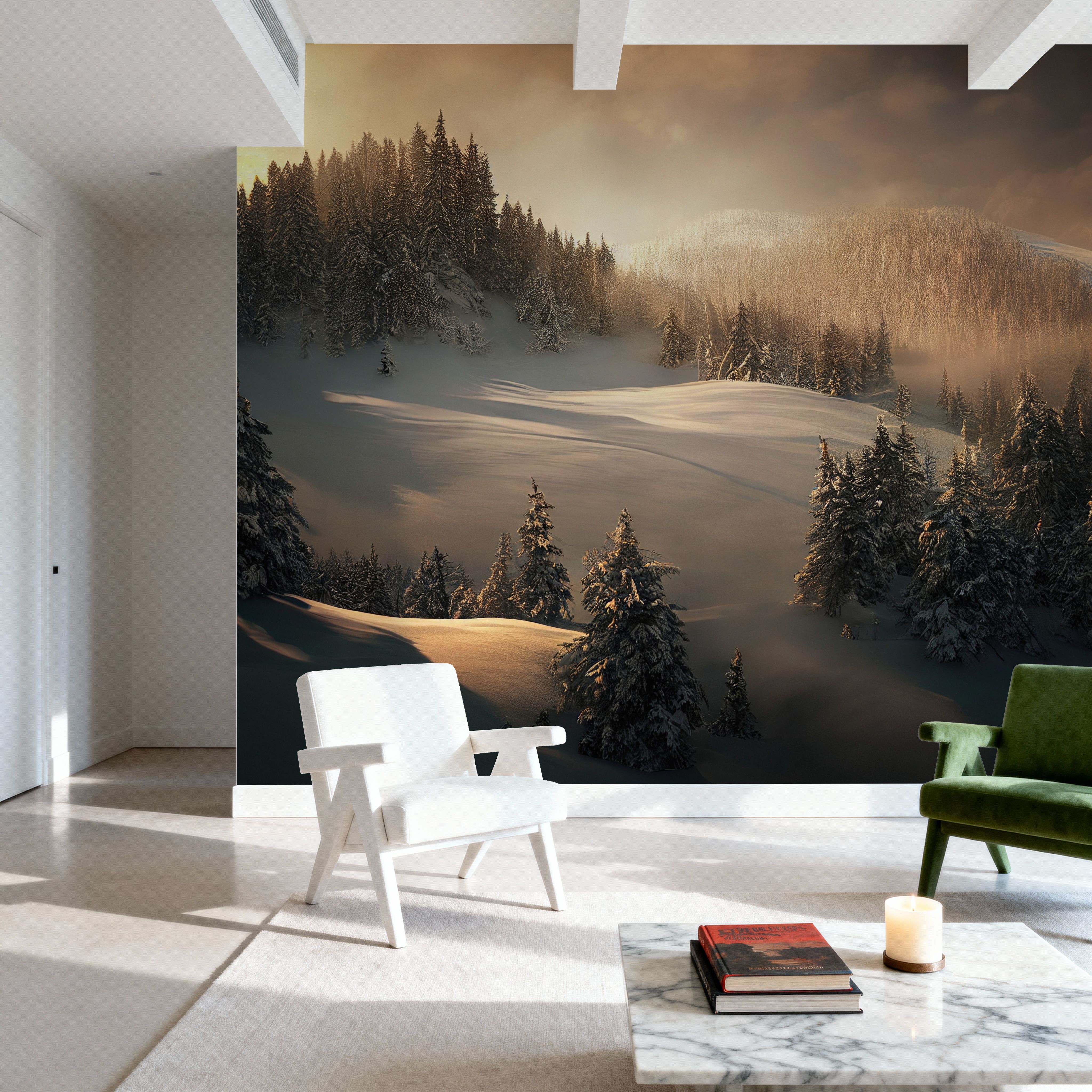 Snow Sunset Illustration