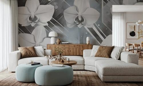 Geometry and Orchids Blue