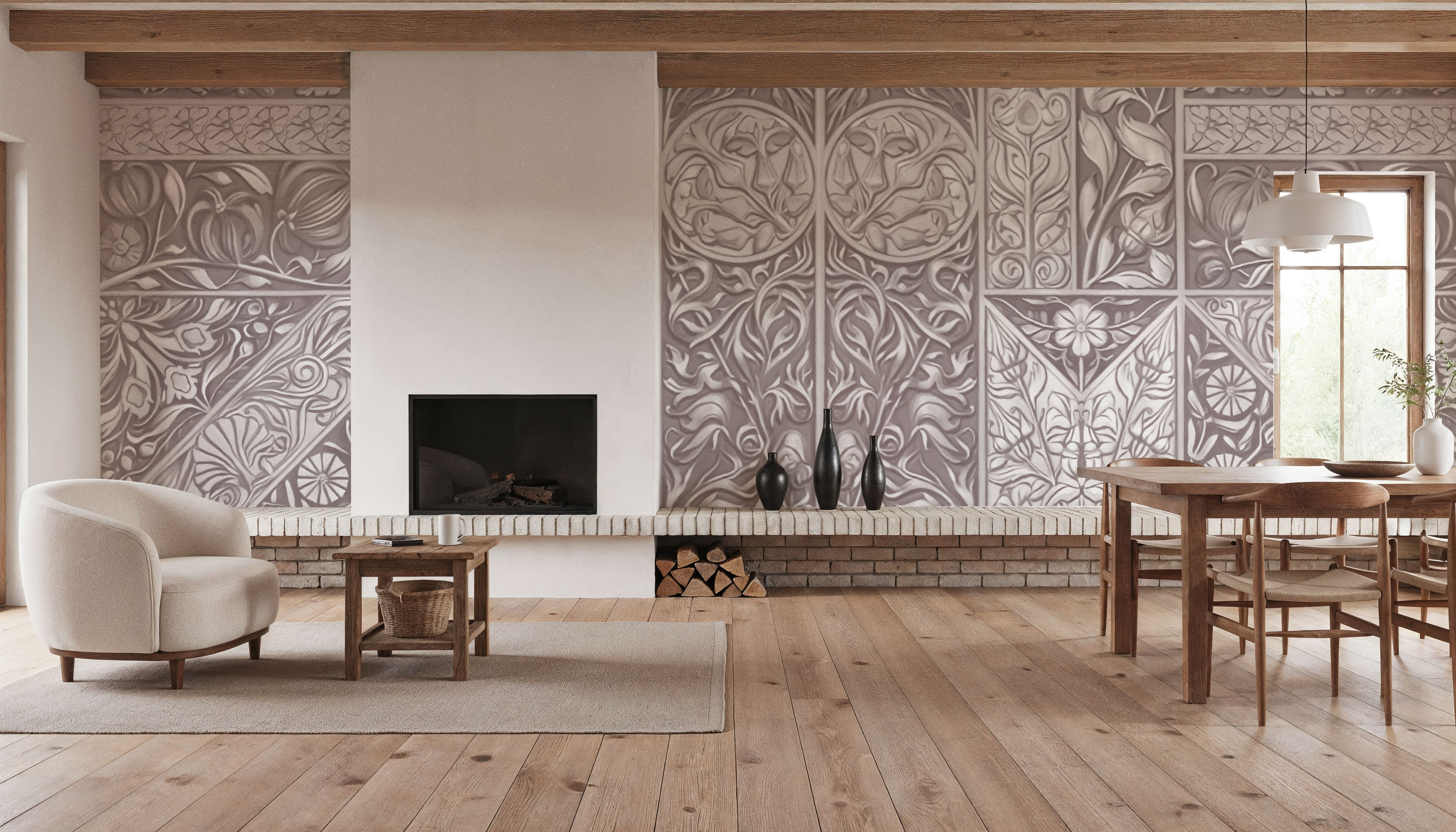 Flower Collection, Rosy Beige, Carte da parati