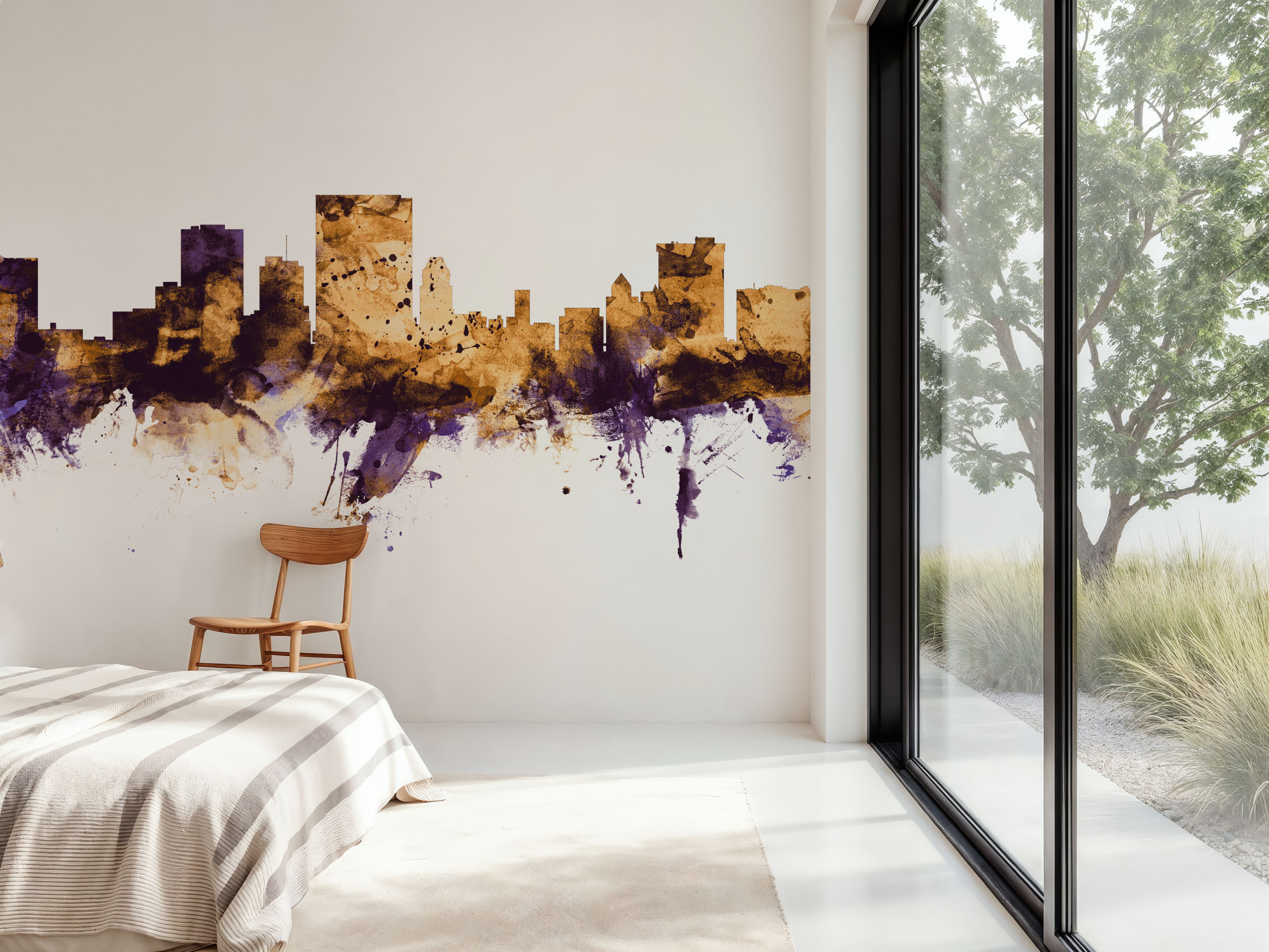 El Paso Texas Skyline Purple & Gold