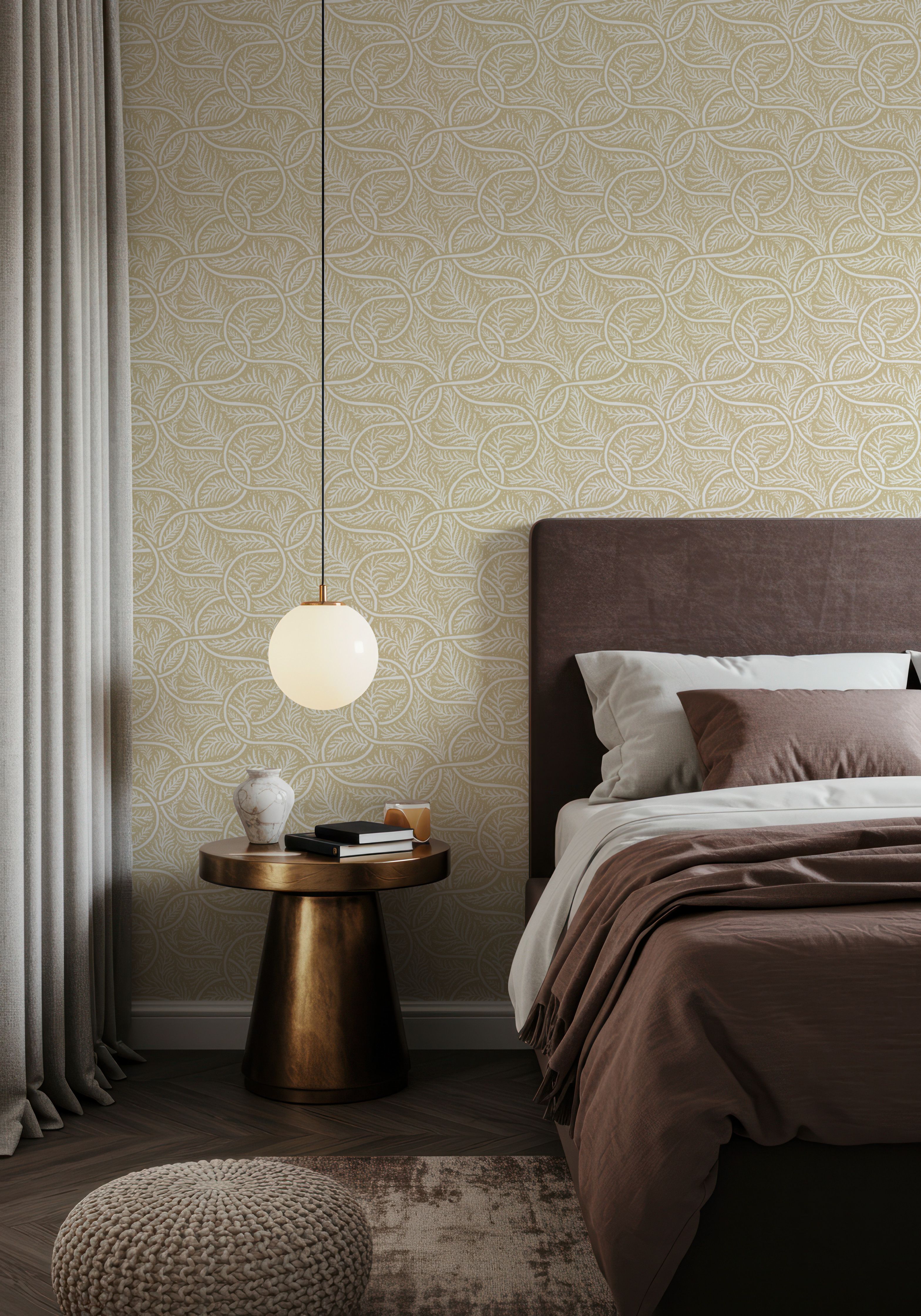 Fern Forest, Beige, Papier peint