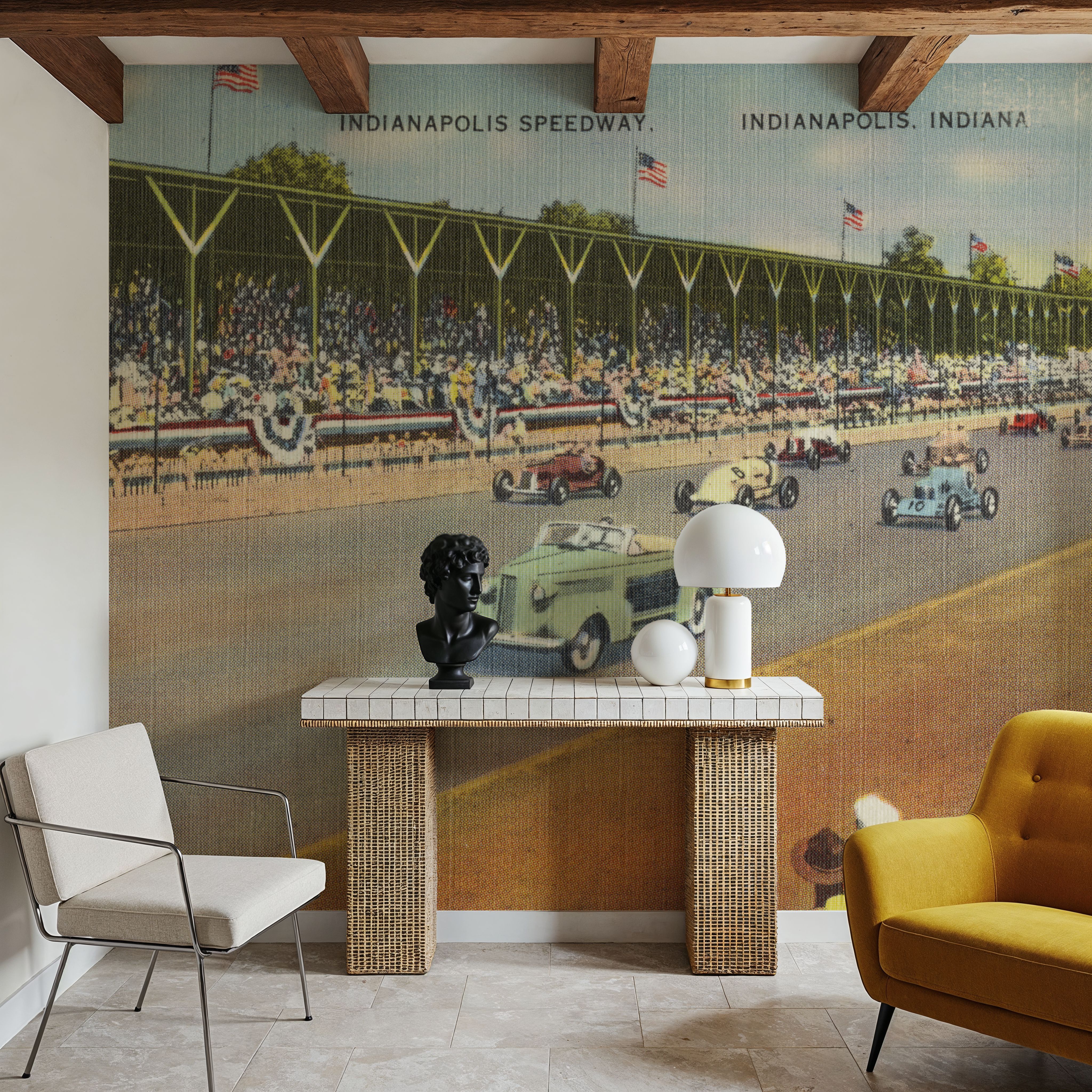 Greetings from Indy Speedway - Screenprint Postcard