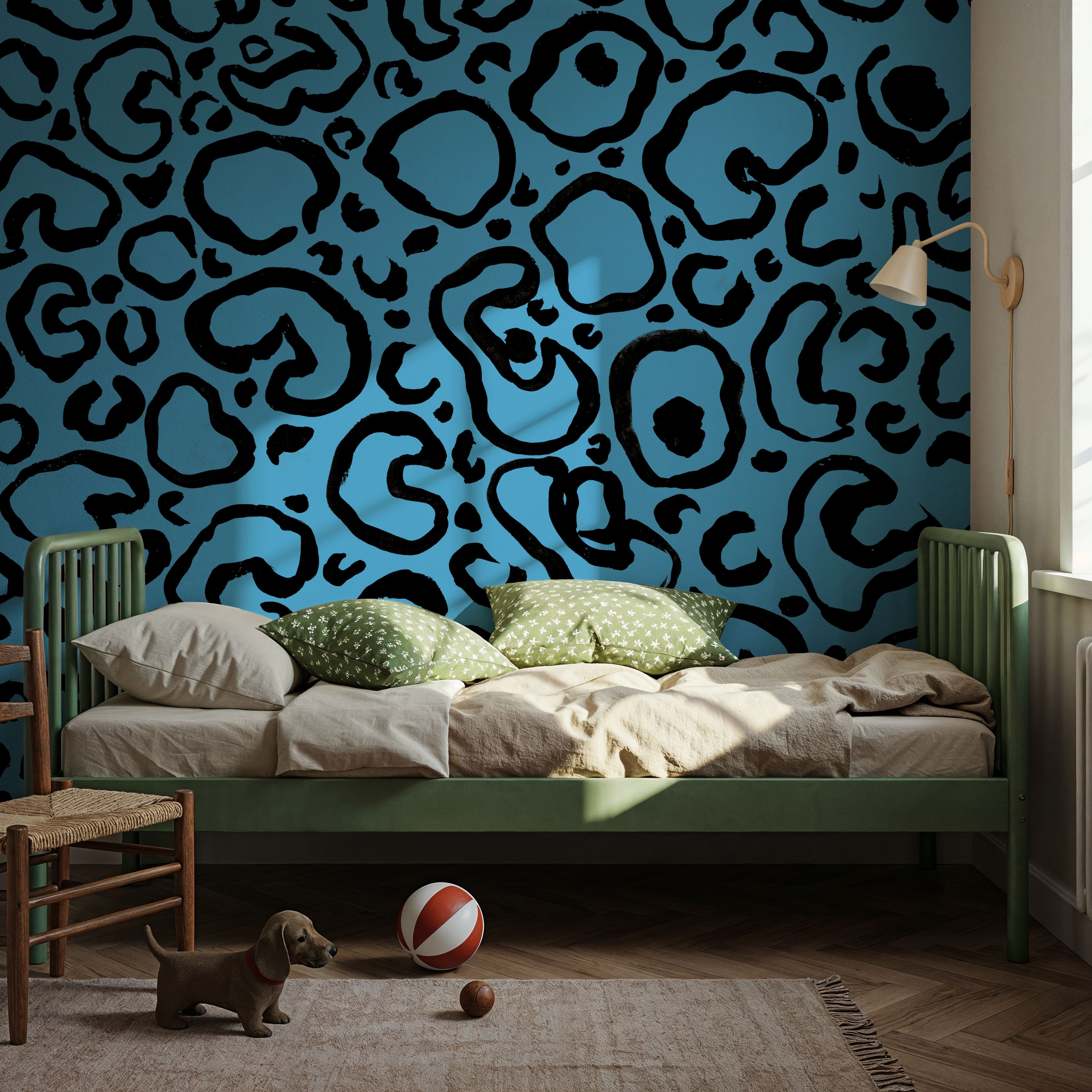 Wall Mural - Animal Print IV Blue - Animal print mural wallpaper - Dining Room - Wallism US - Premium, Textured or Peel & Stick