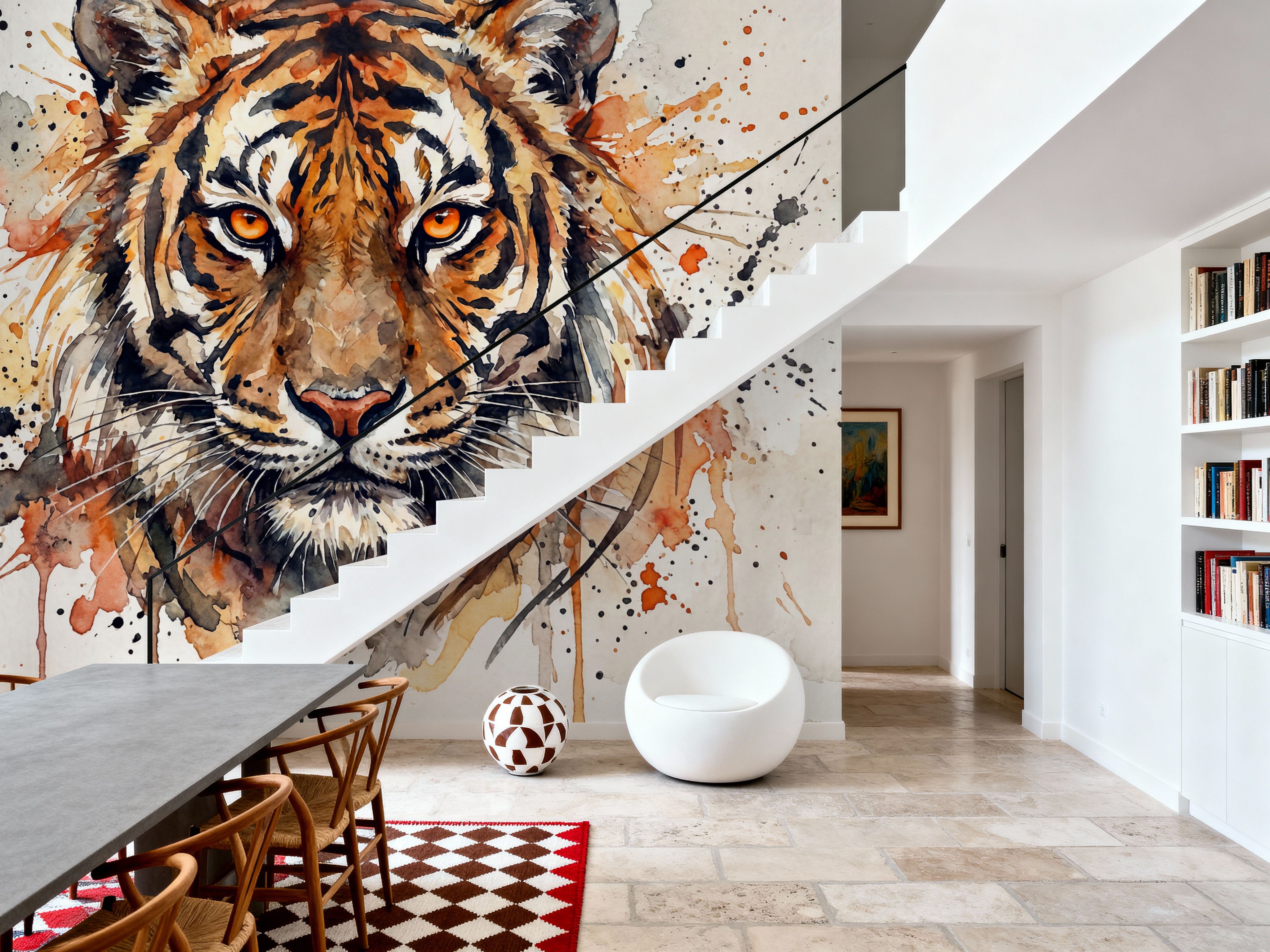 Tiger - Watercolor Predators Series, Behang