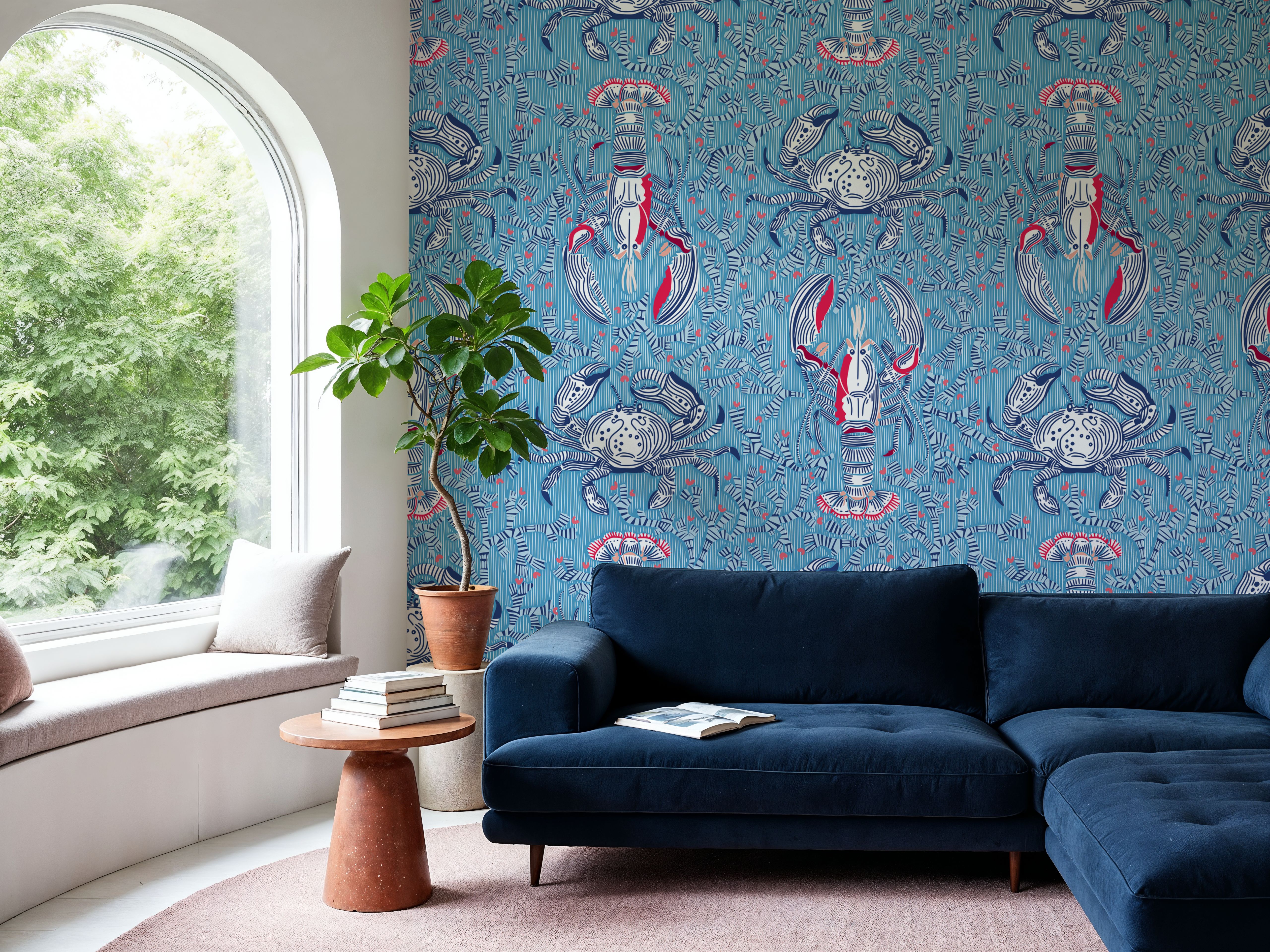 Lobster and Crab Coastal Nostalgia, Blue