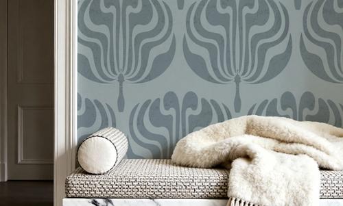 Fan Damask Hint of Green