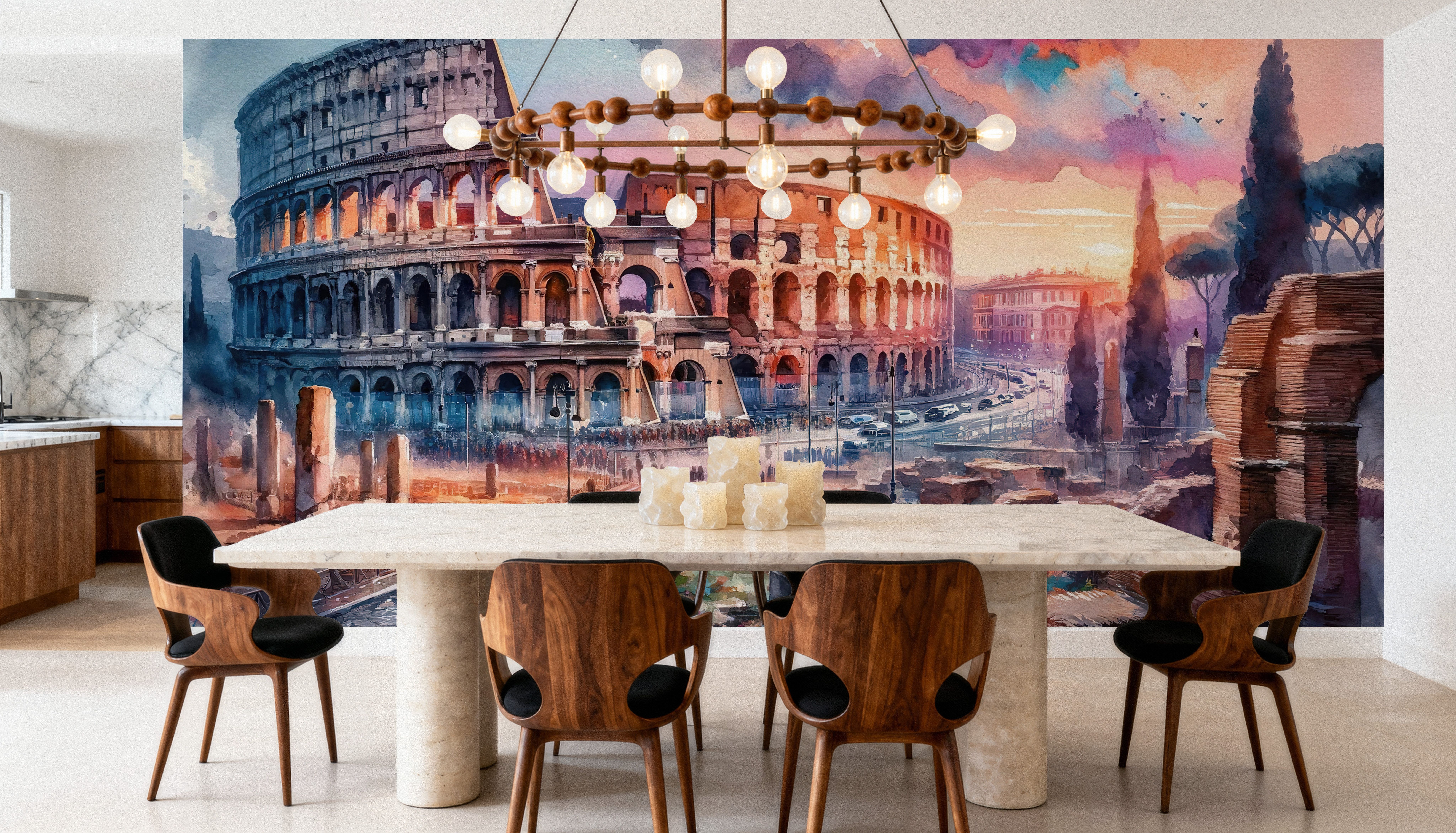 Watercolor Rome Colosseum