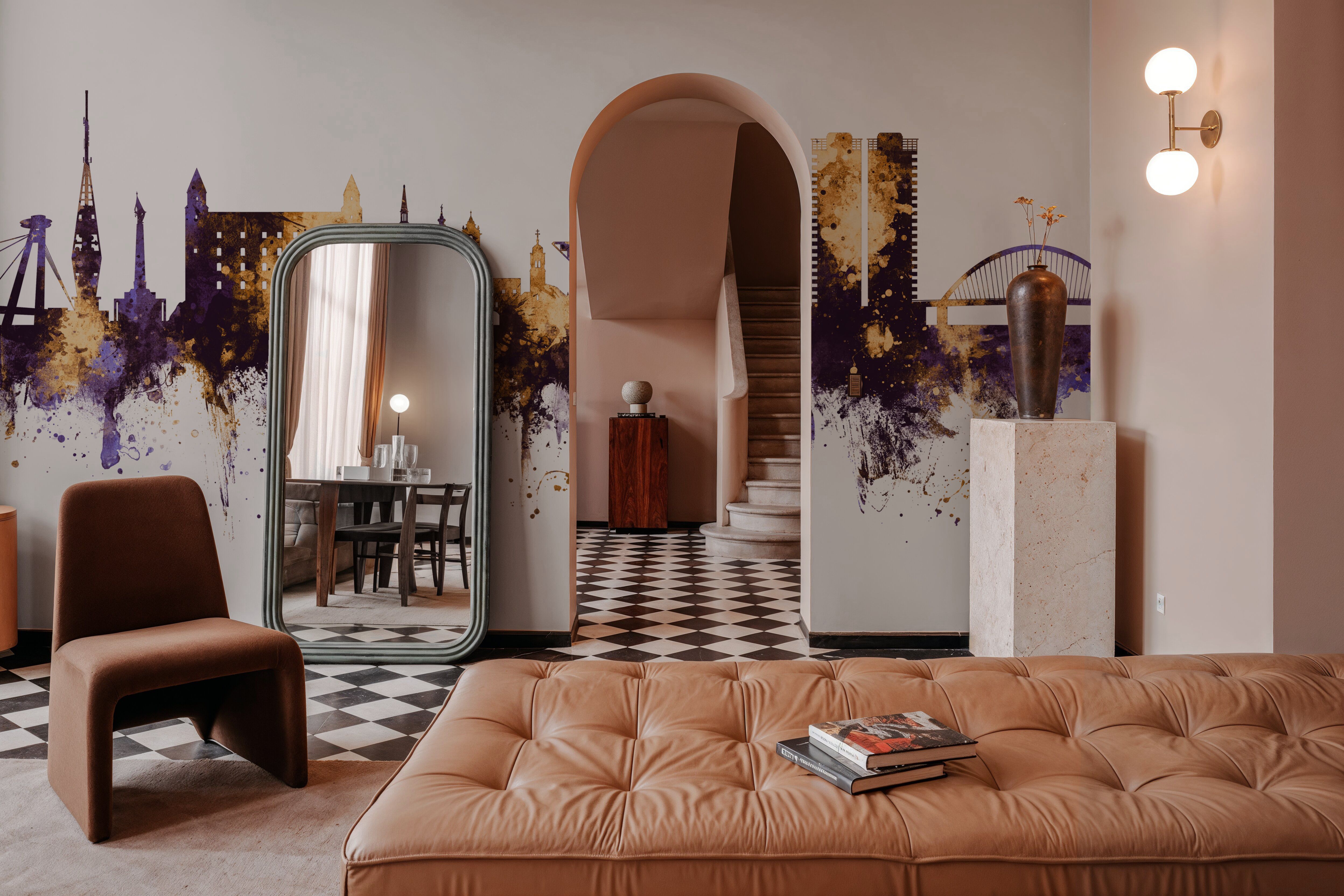 Bratislava Slovakia Skyline Purple & Gold