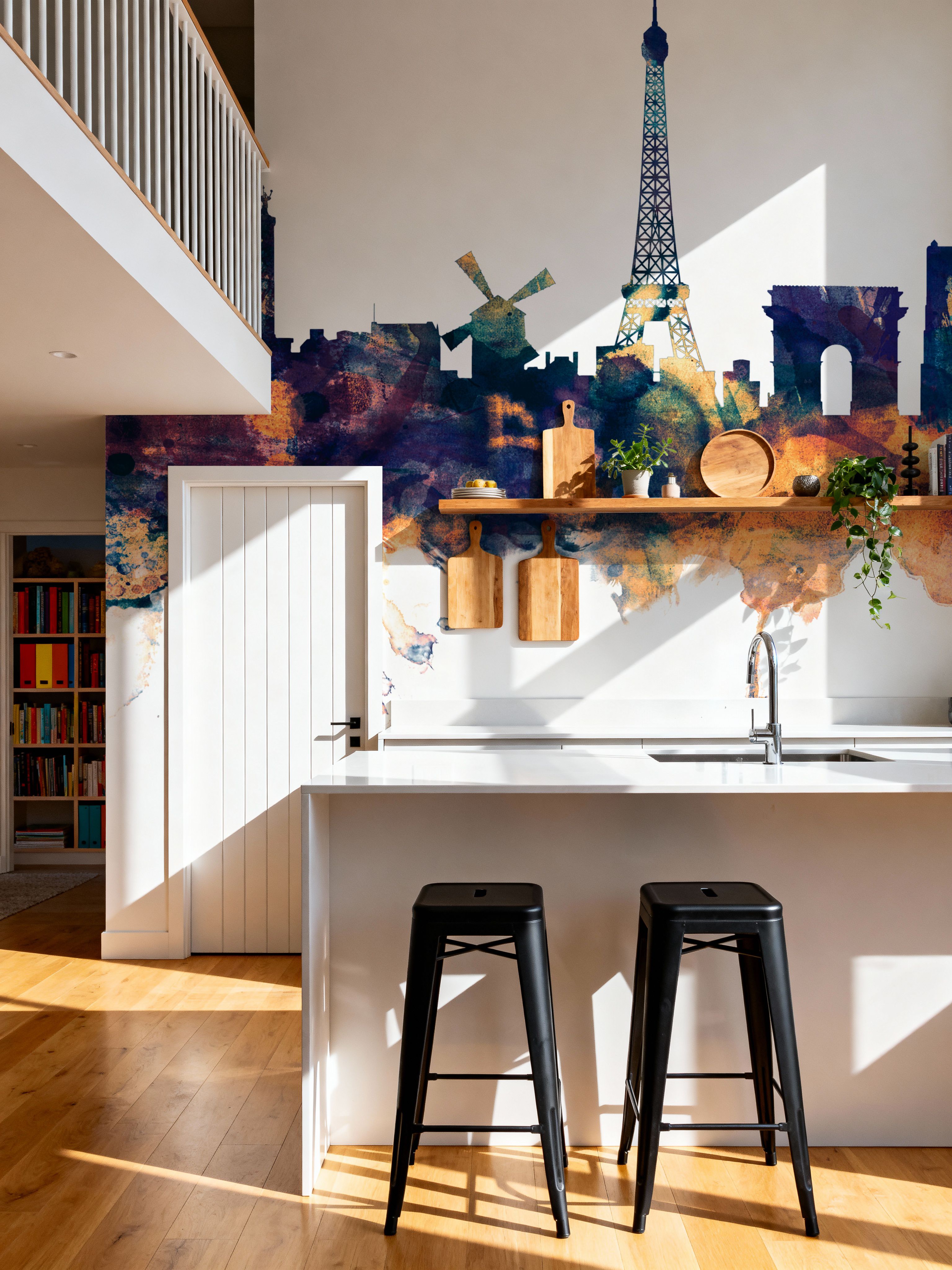 Paris Skyline Blue & Bronze