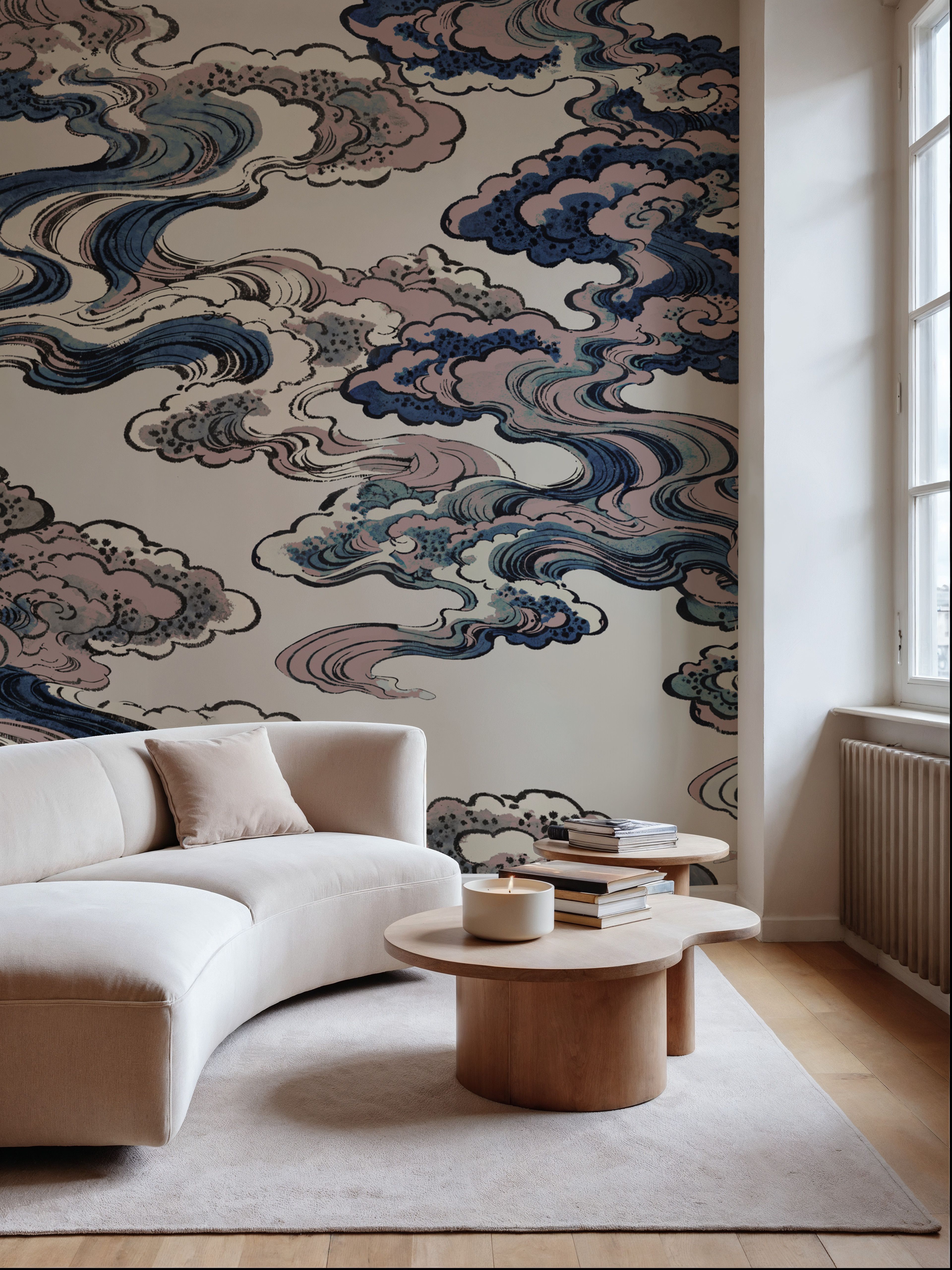 Ukiyo-e Clouds, Soft Pink