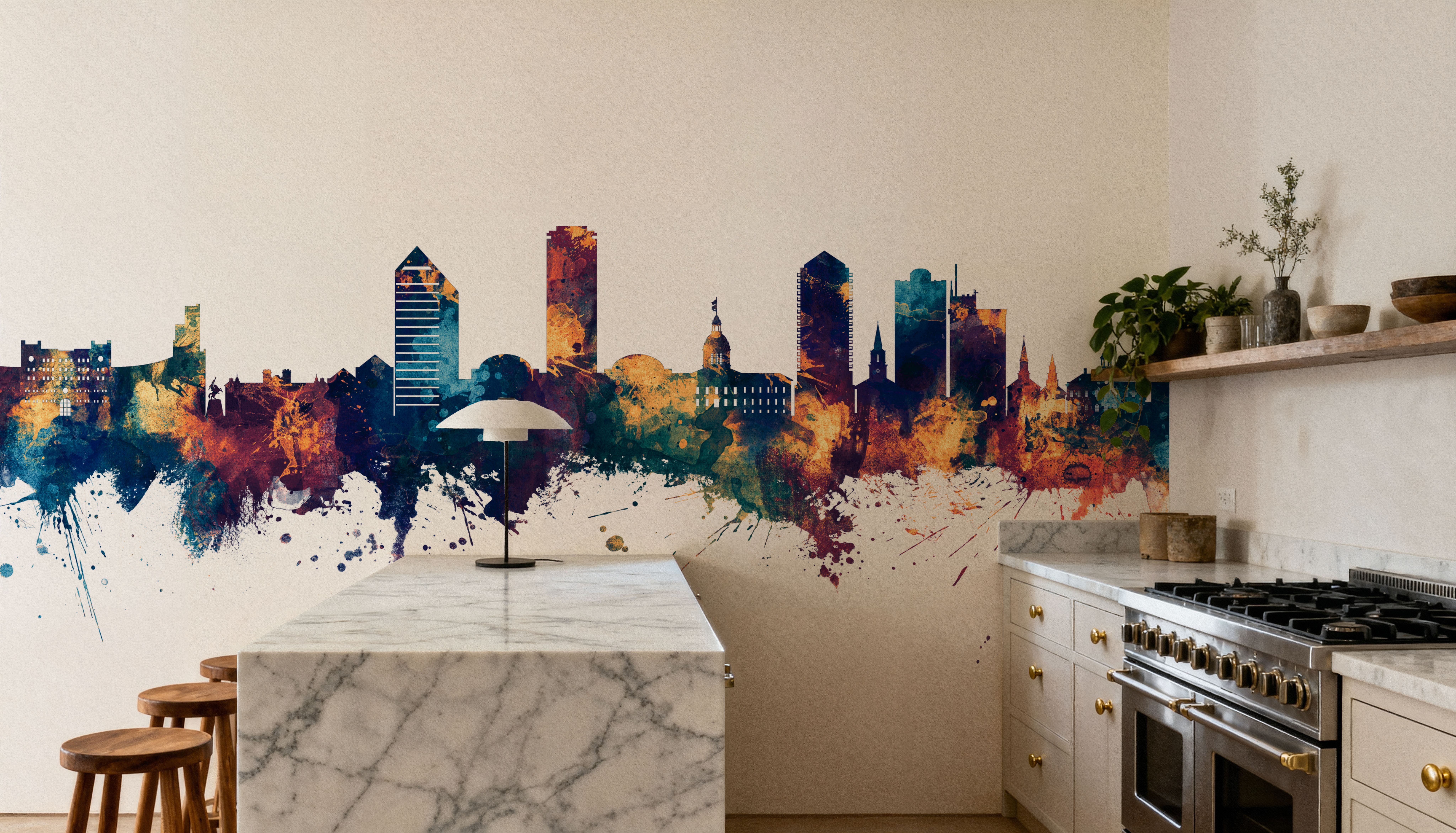 Tallahassee Florida Skyline Blue & Bronze