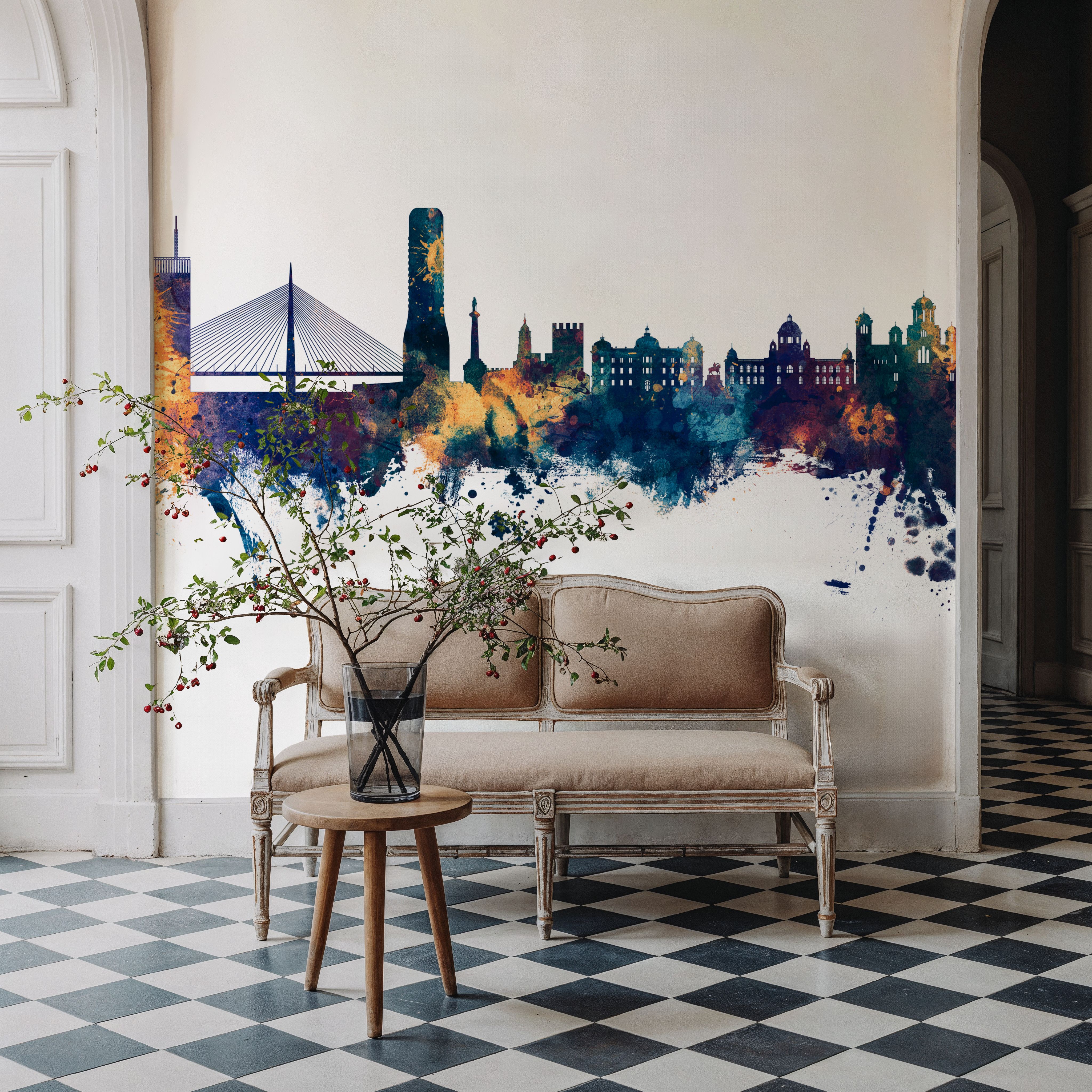 Belgrade Serbia Skyline Blue & Bronze