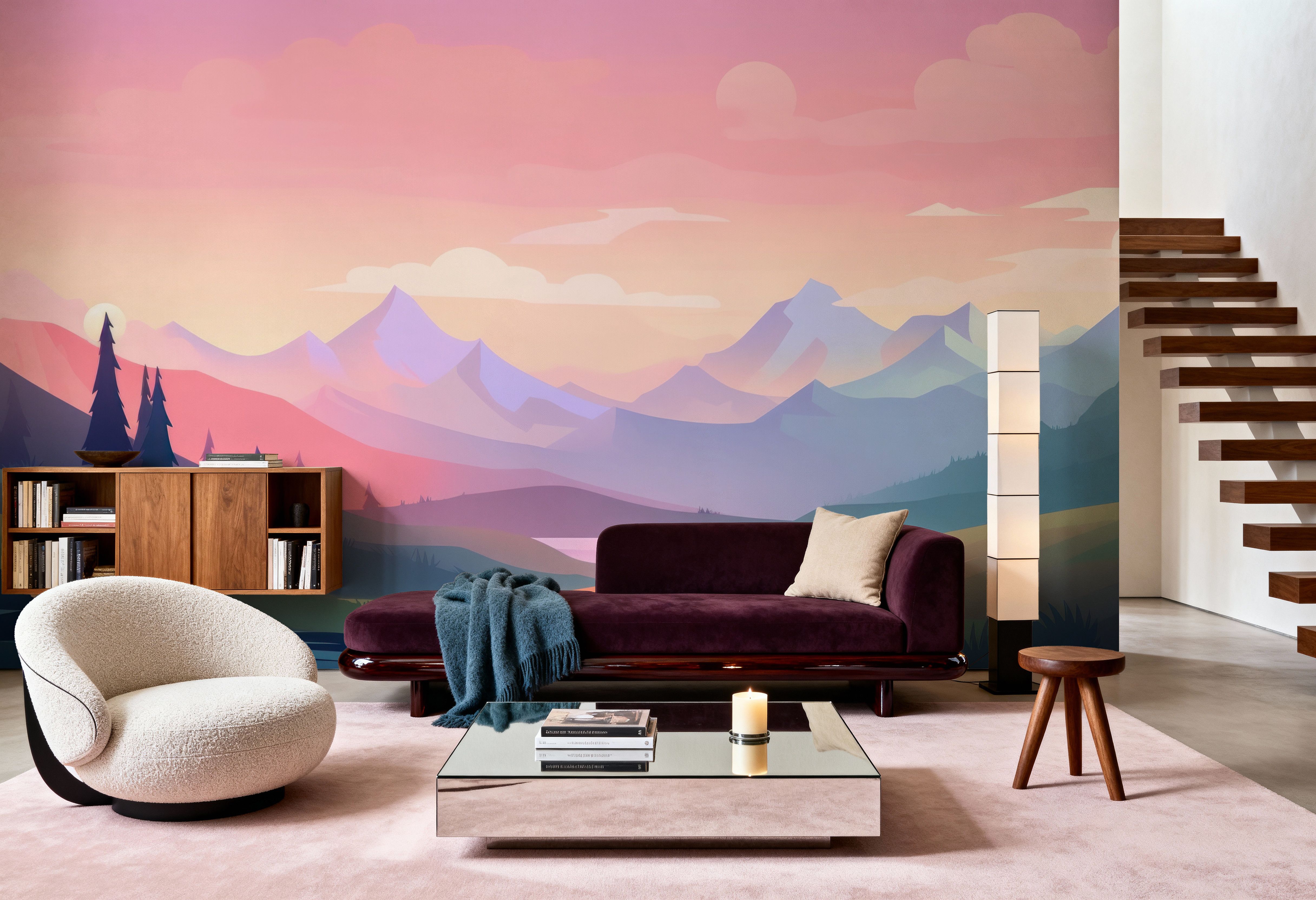 Pink Mountains, Wallpaper