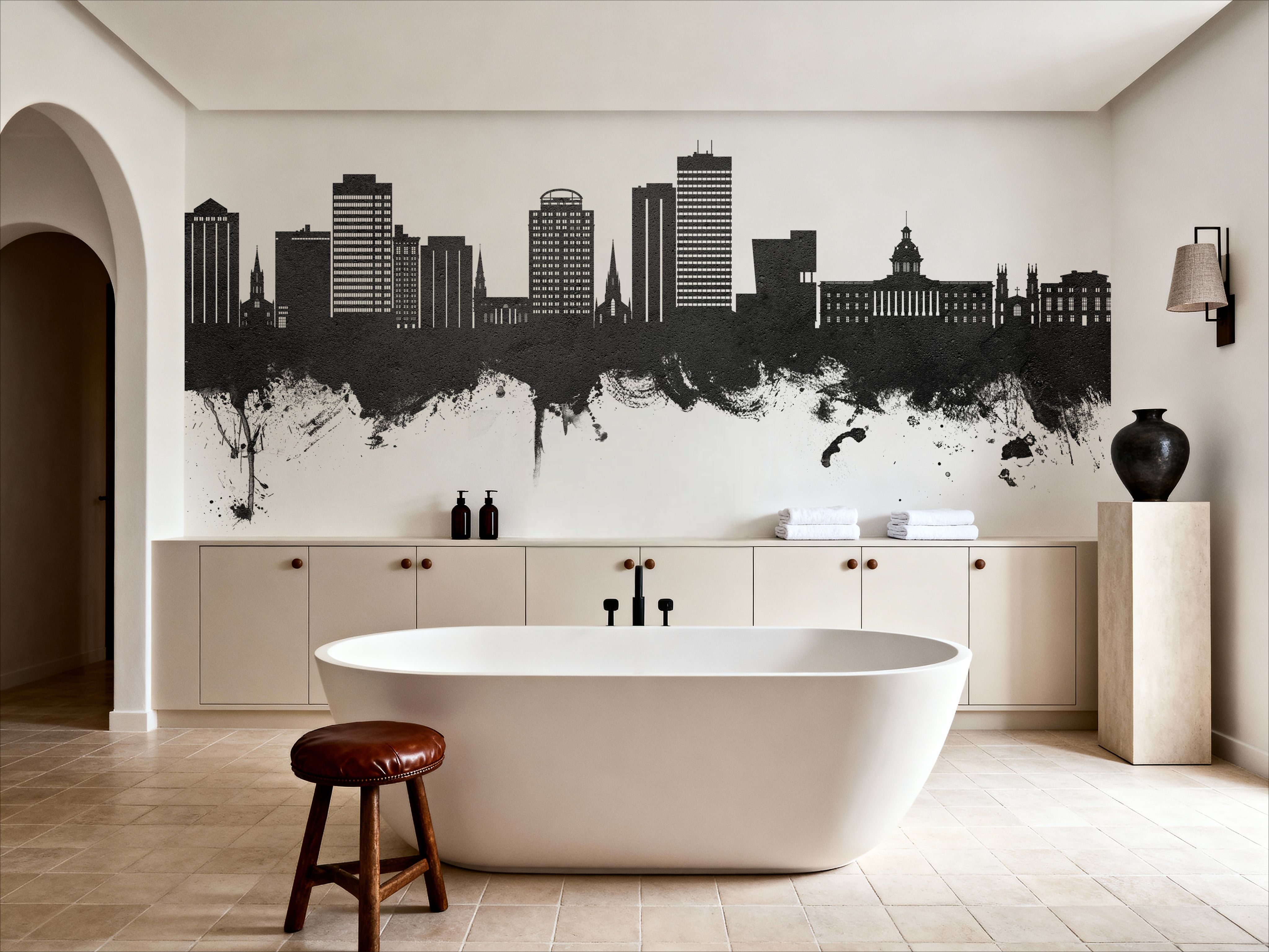 Columbia South Carolina Skyline Black & White