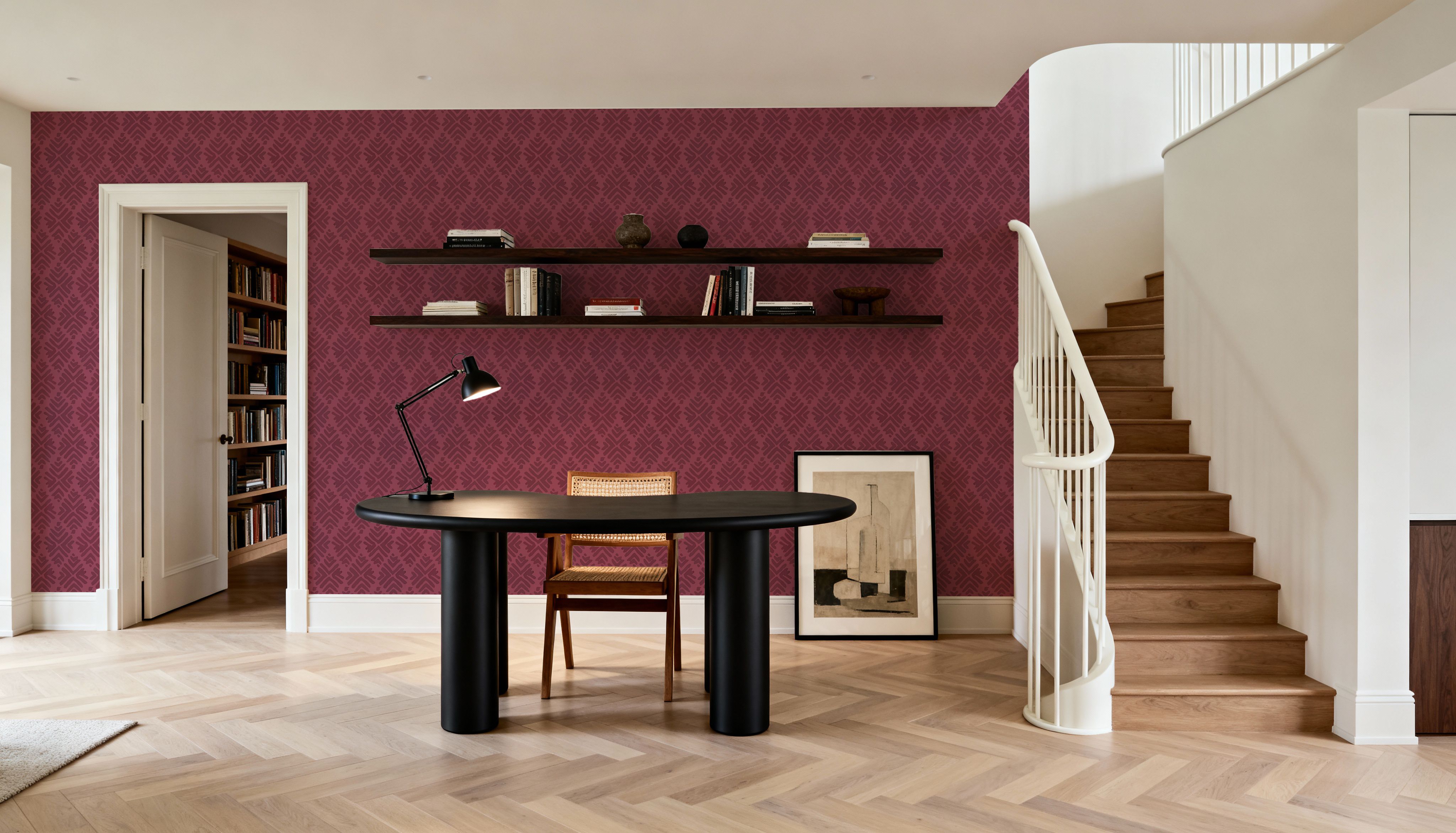 Bohemian Leaves Burgundy