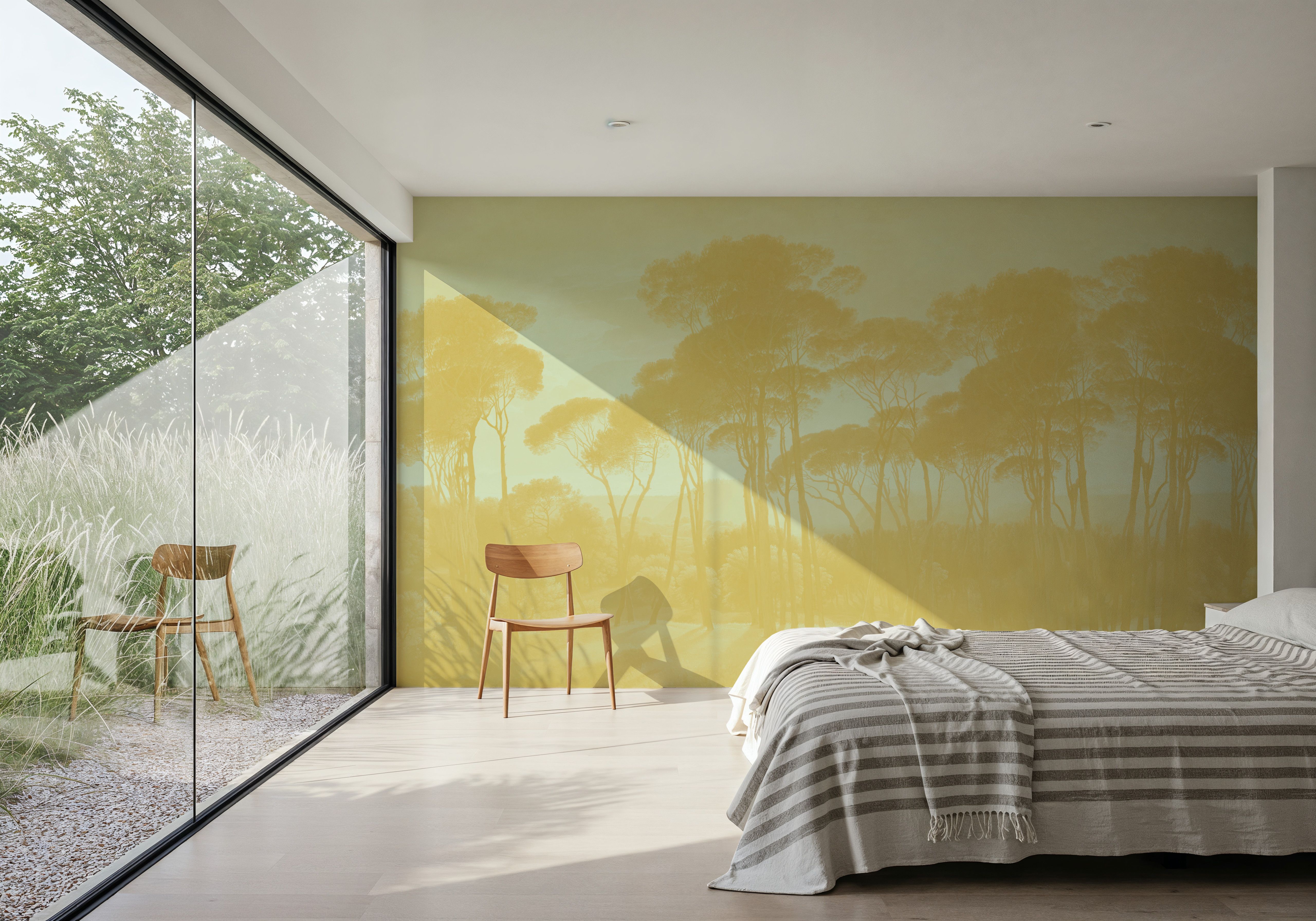Mediterranean Pine Landscape, Citrus, Wallpaper