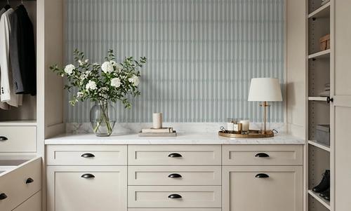 Bamboo Stripes, Duck Egg