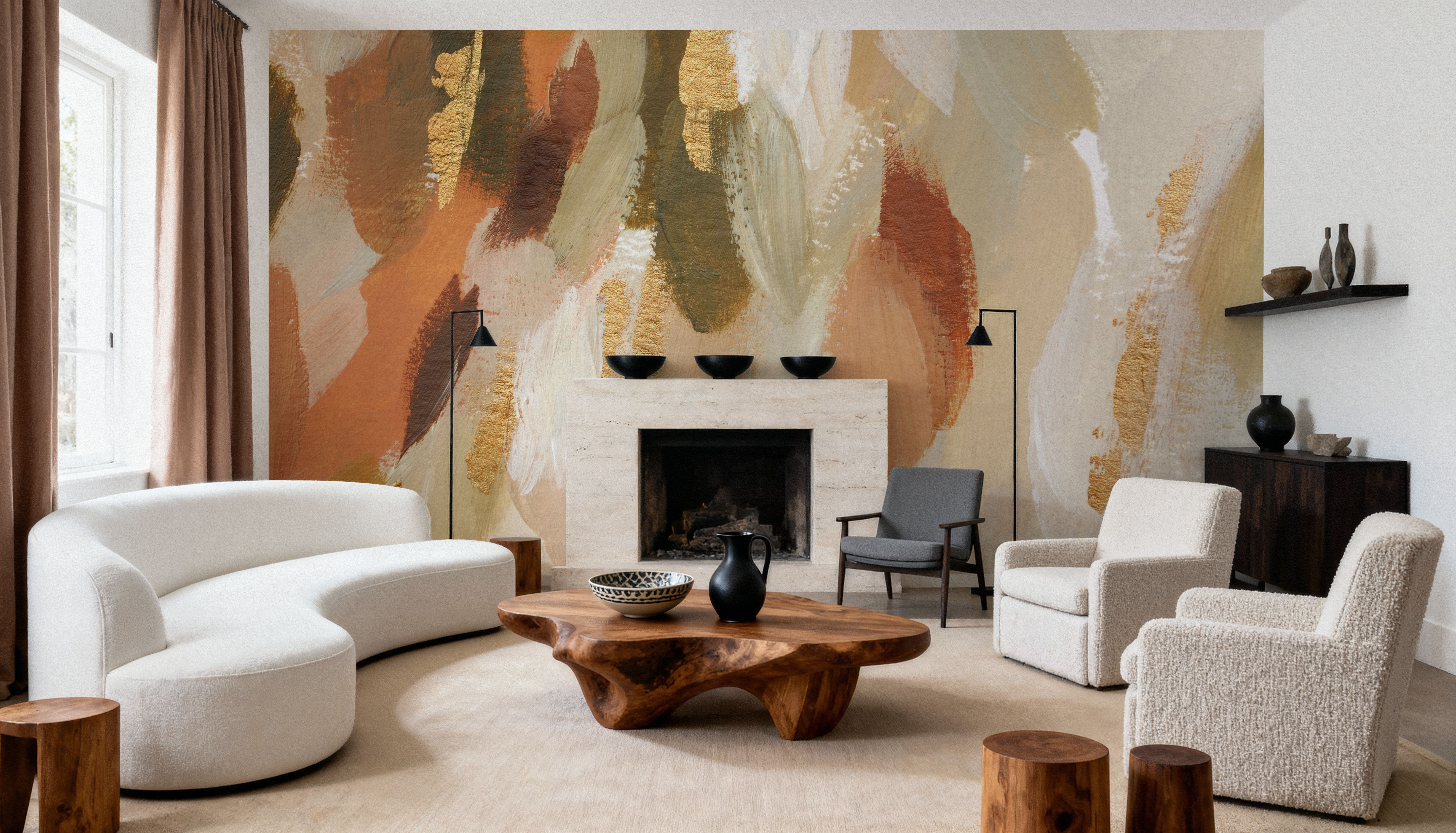 Golden Abstract Composition