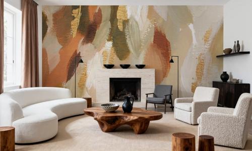 Golden Abstract Composition