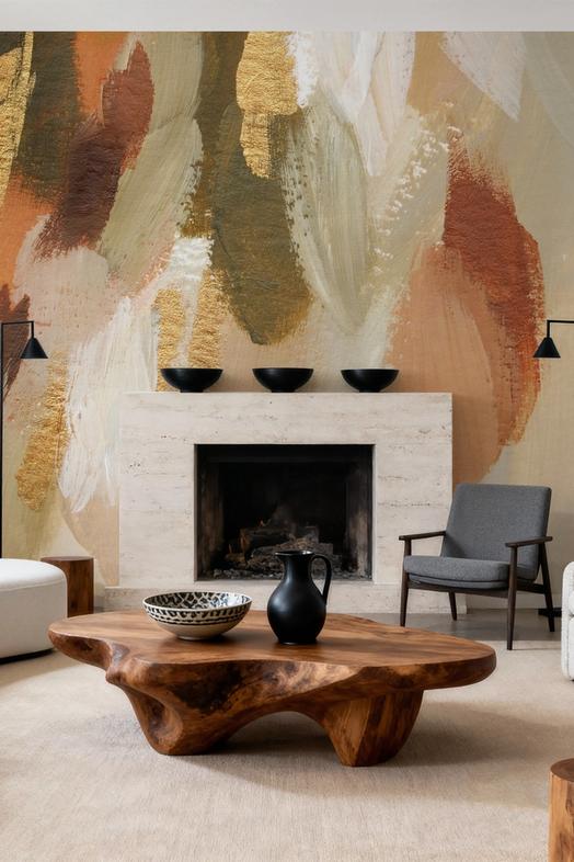 Golden Abstract Composition