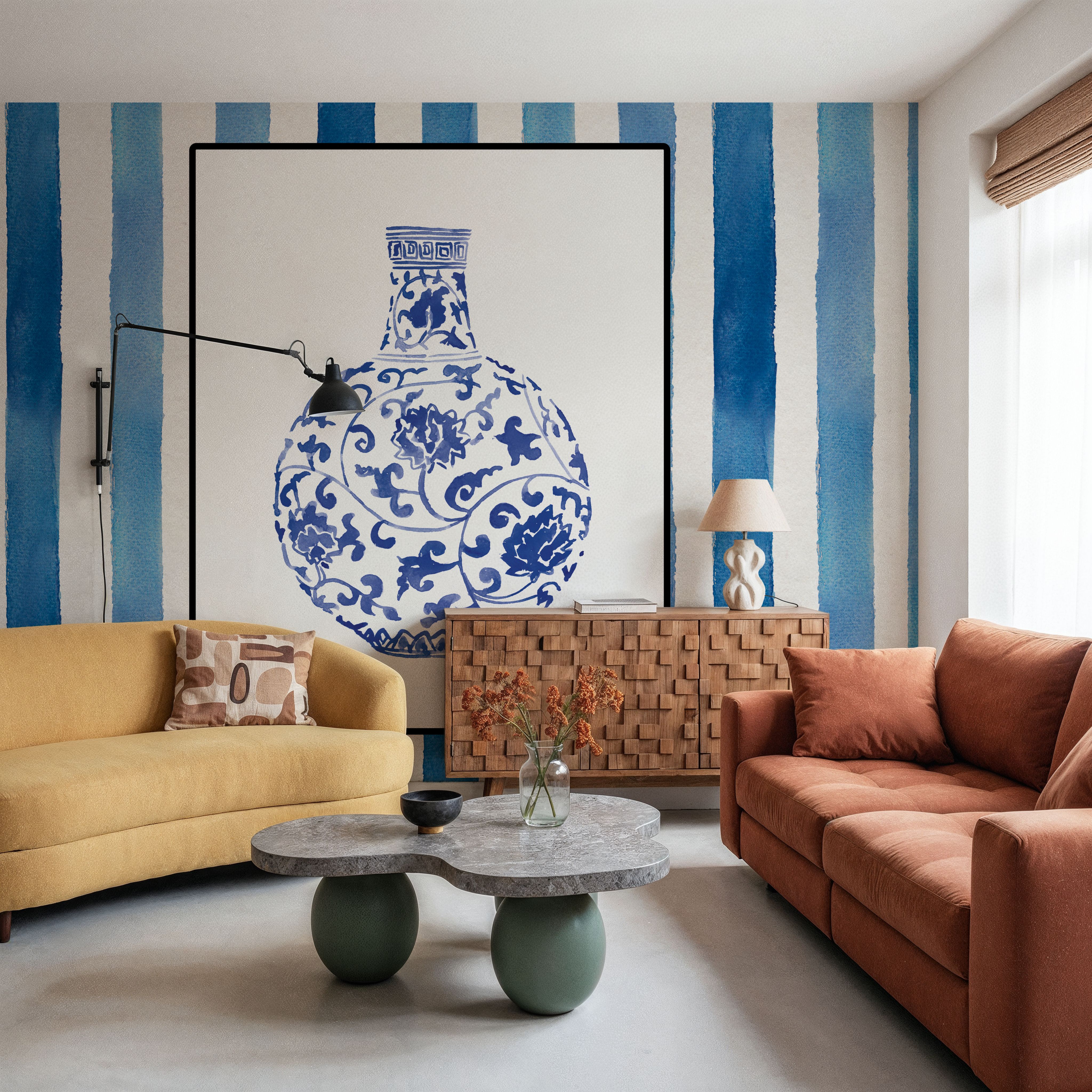 Chinoiserie Vase III Stripes