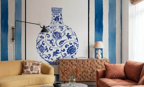 Chinoiserie Vase III Stripes