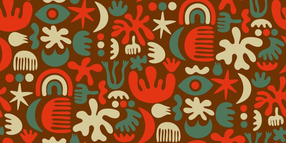 Cute Cutouts Mural, Red