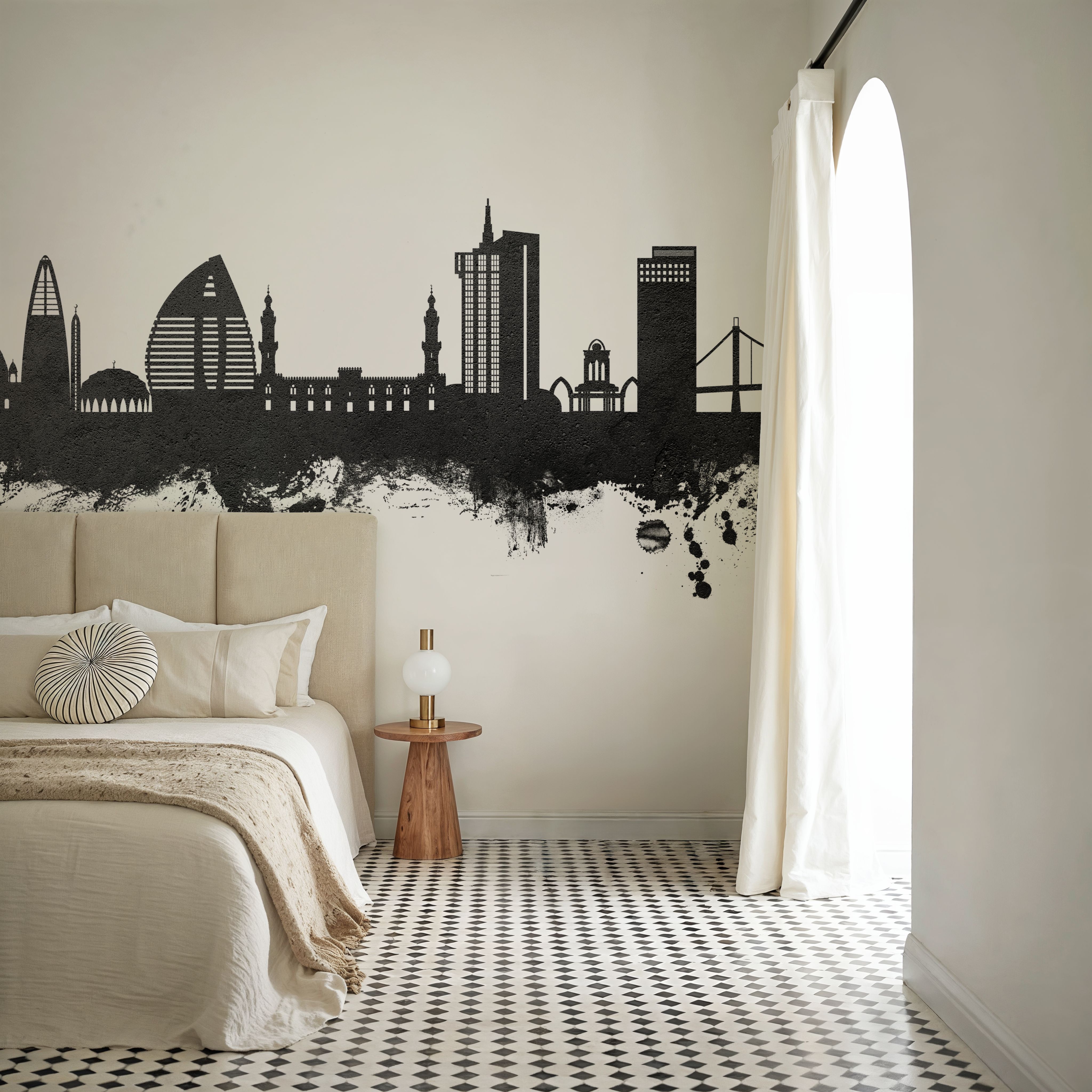 Khartoum Sudan Skyline Black & White
