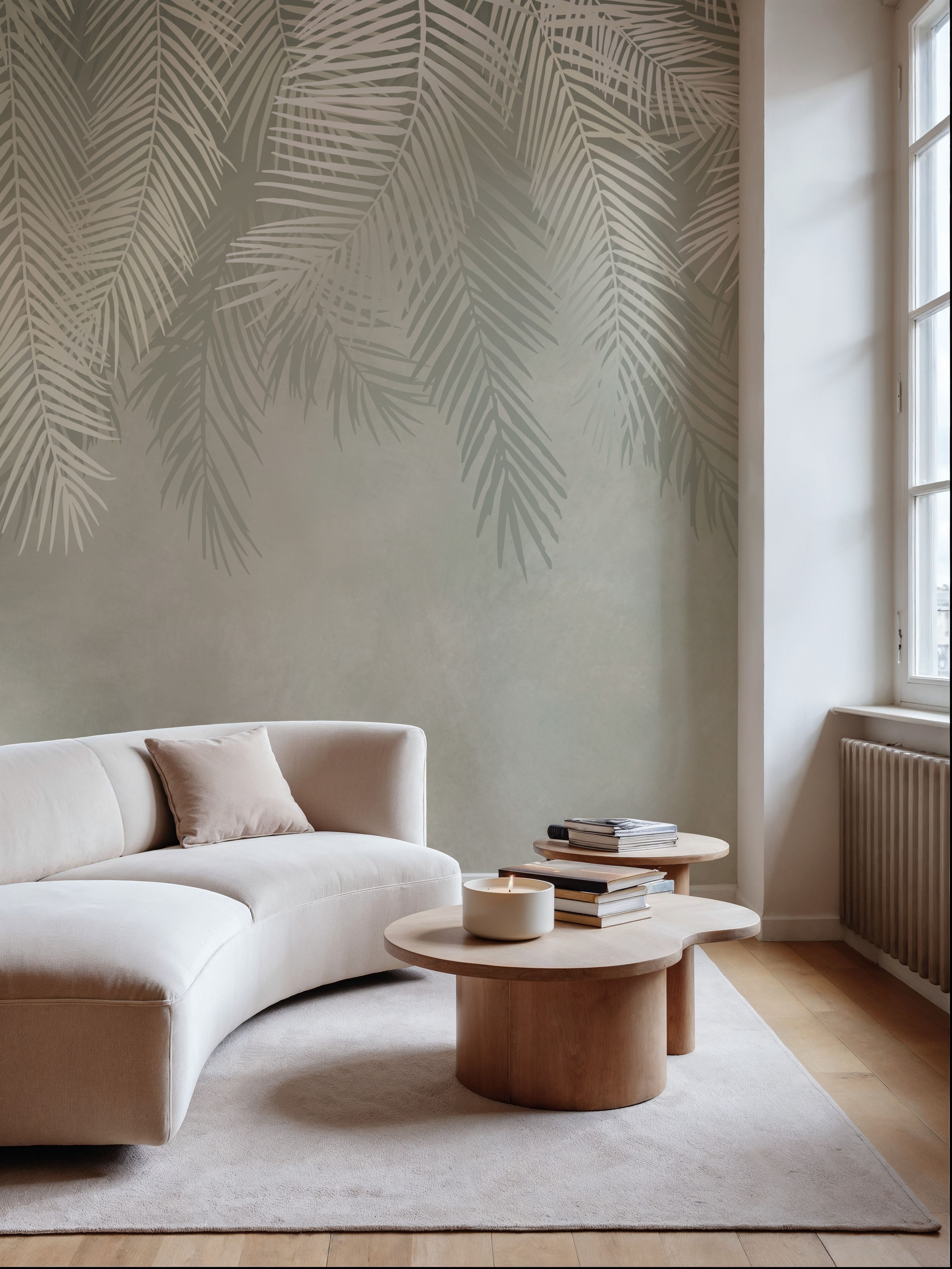Palms Above, Mint Green