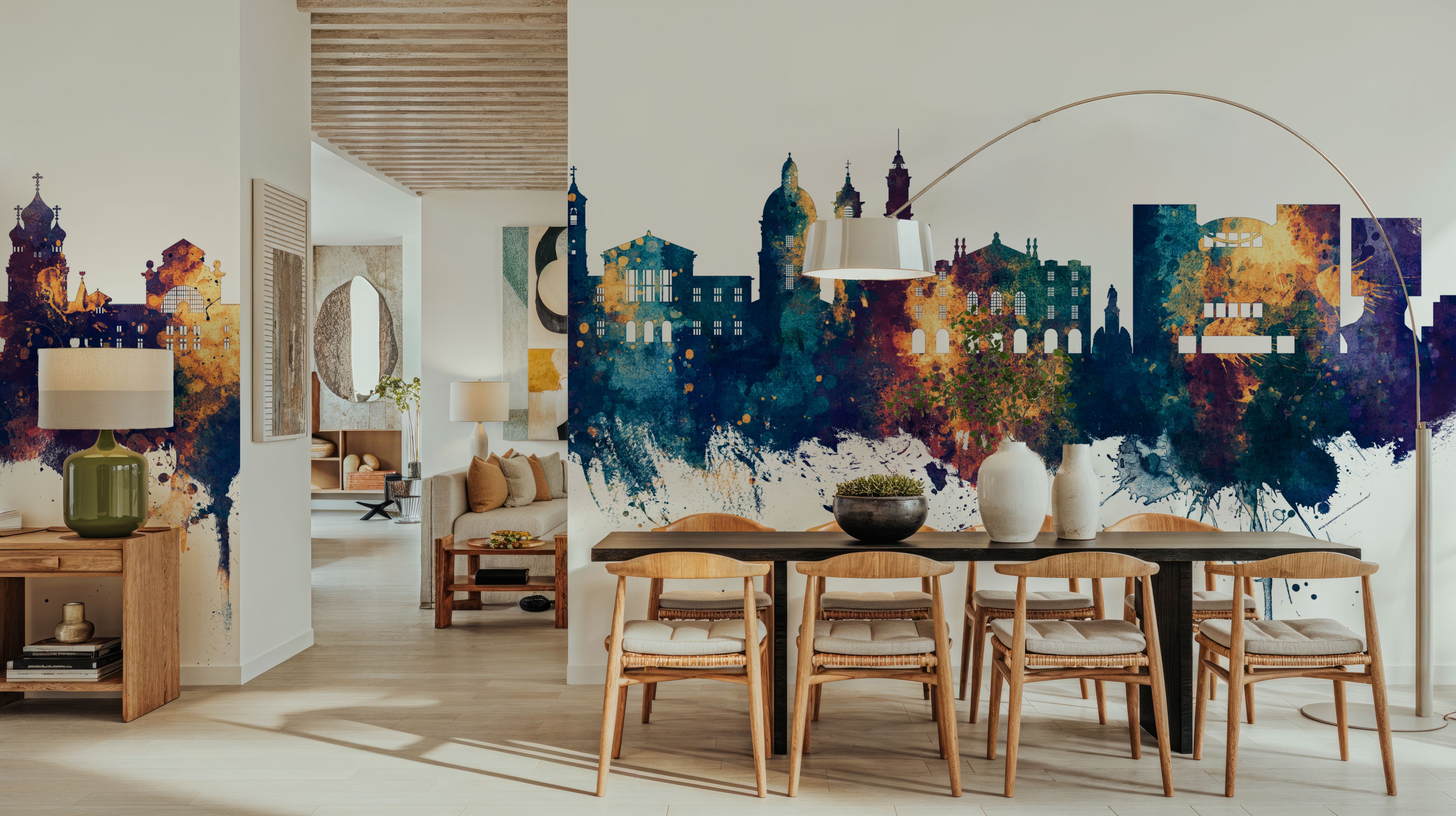 Nice France Skyline Blue & Bronze