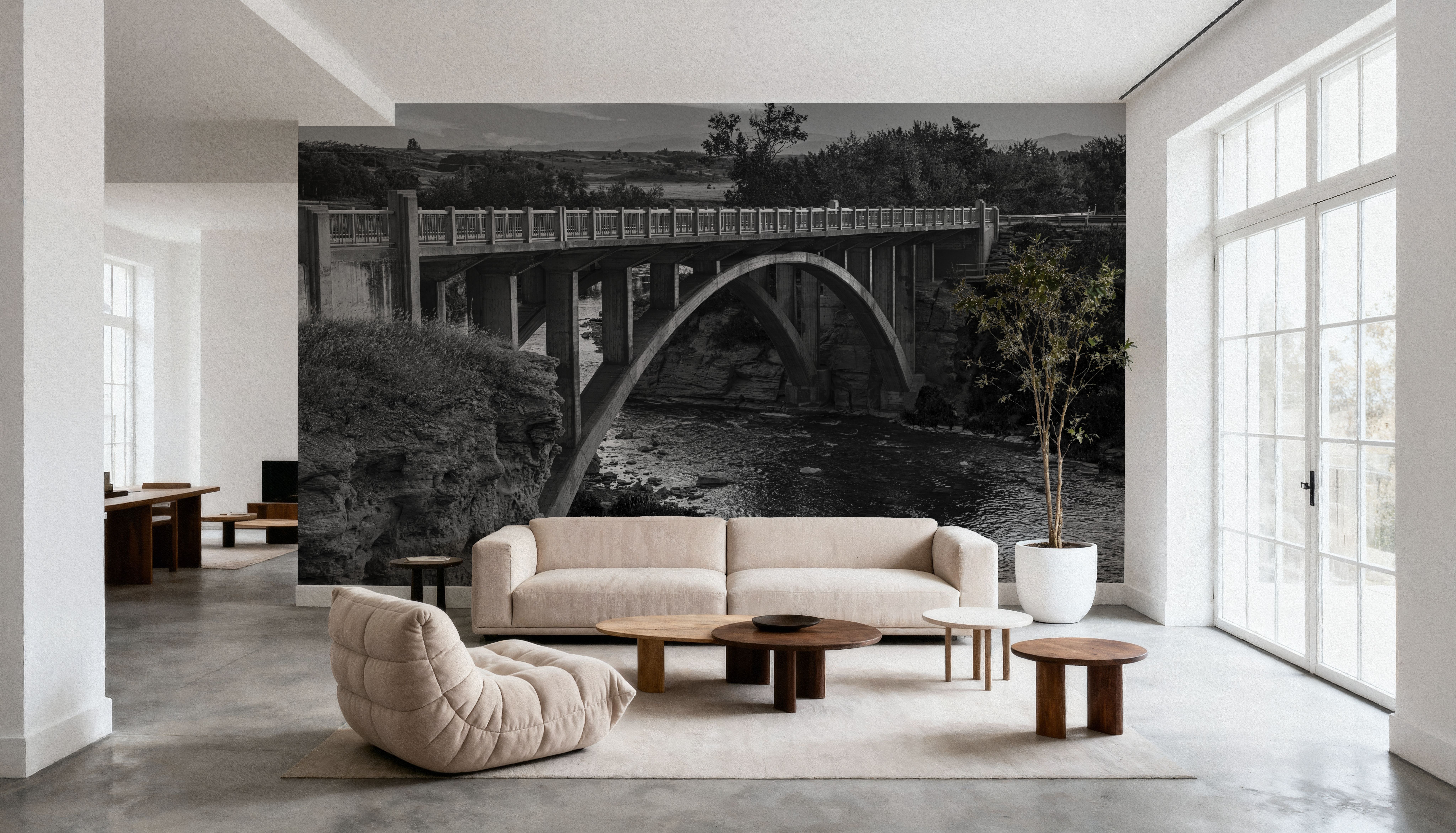 Lundbreck Falls Bridge BW