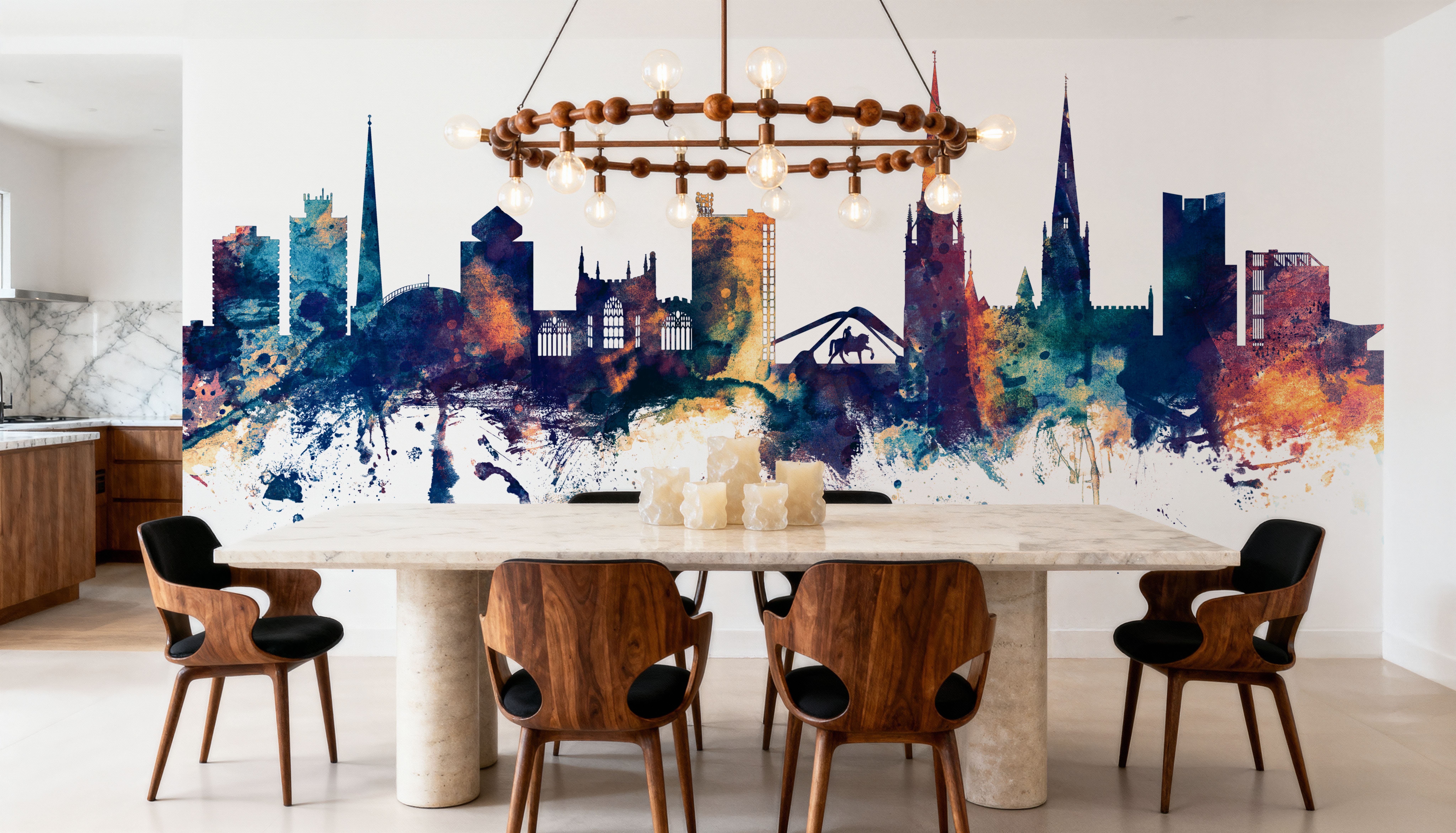Coventry England Skyline Blue & Bronze