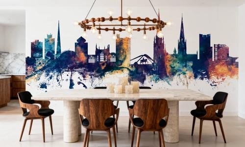 Coventry England Skyline Blue & Bronze