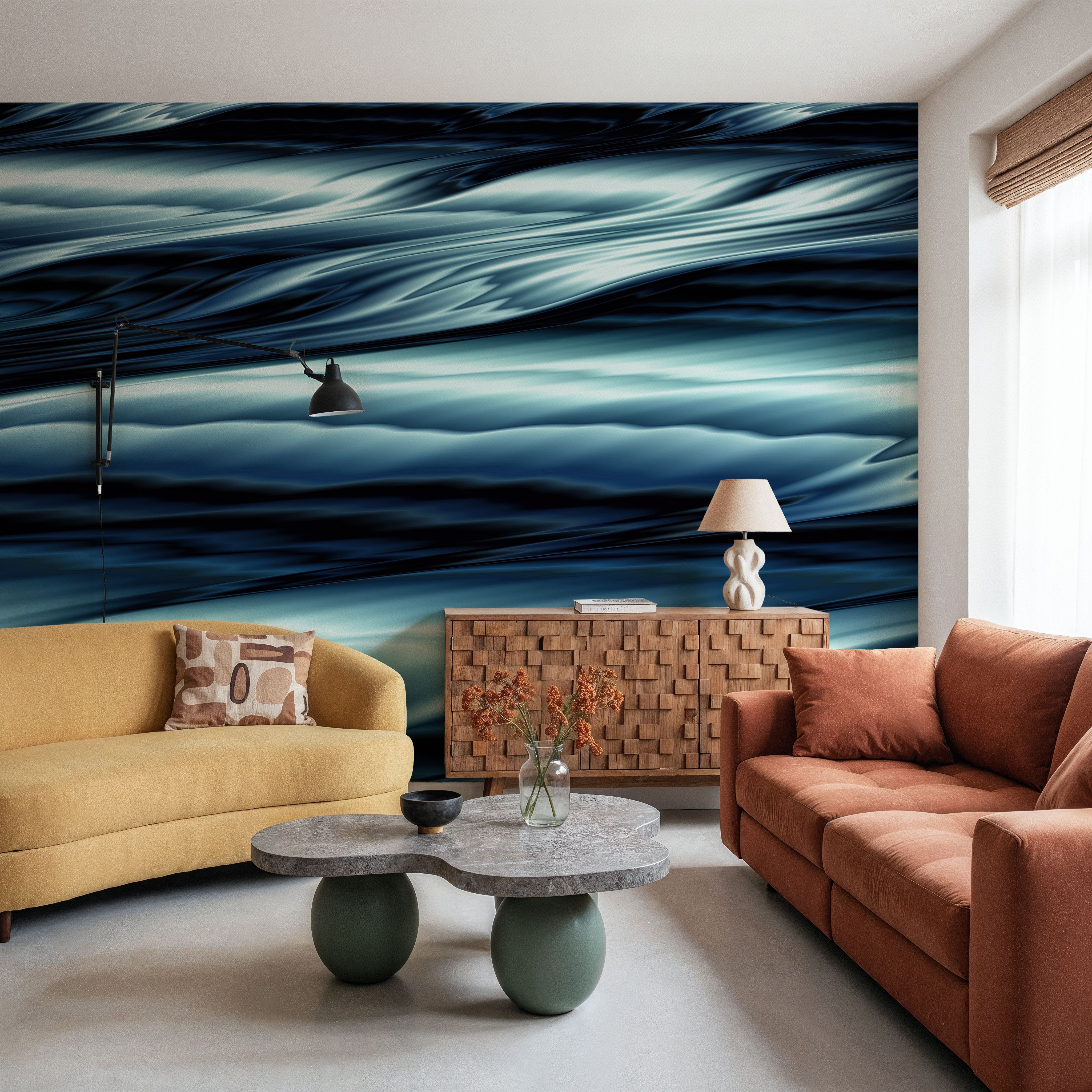 Wall Mural - Dark Water - Abstract Landscapes mural wallpaper - Bedroom - Wallism US - Premium, Textured or Peel & Stick